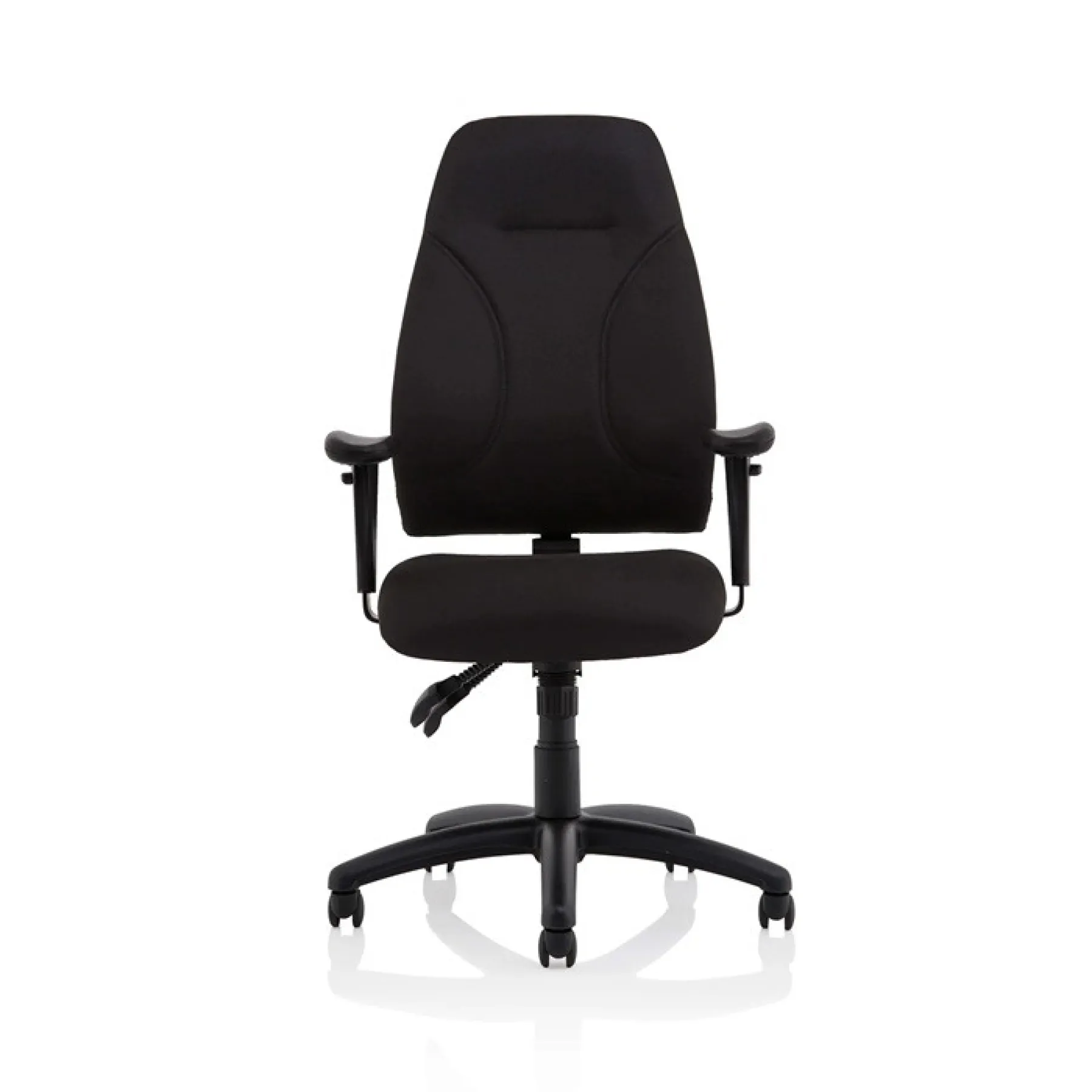 Esme high back posture office chair adjustable arms black fabric front