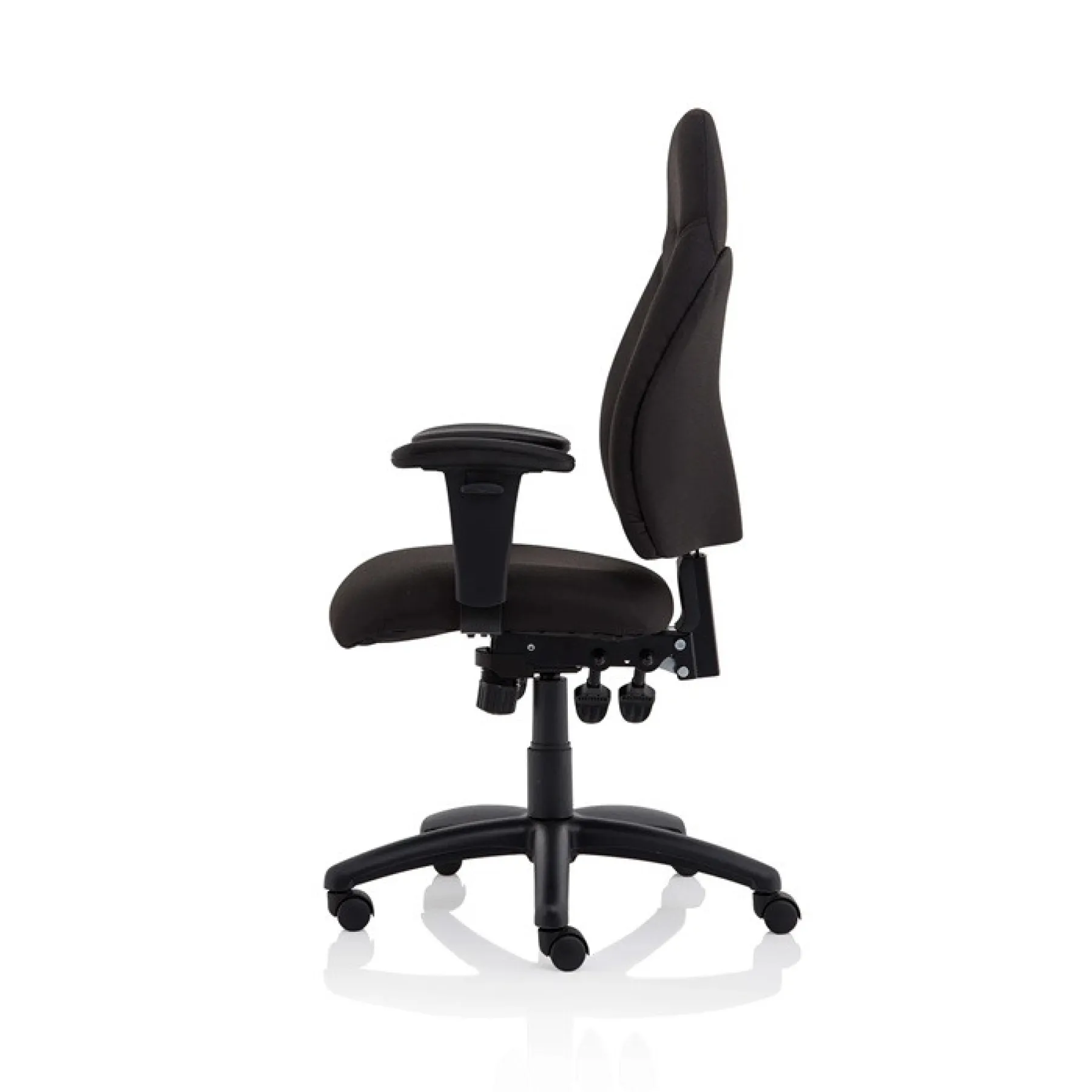 Esme high back posture office chair adjustable arms black fabric side