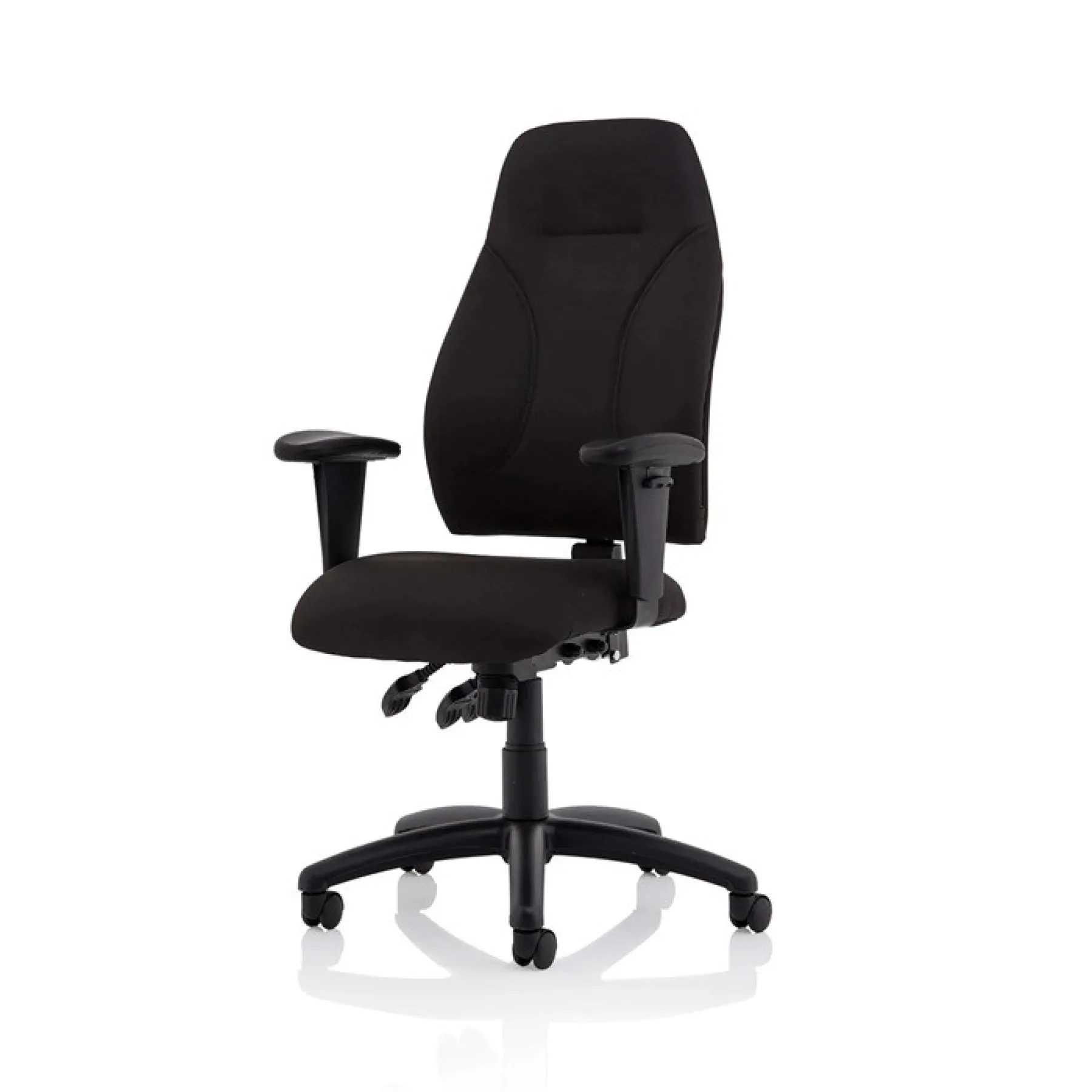 Esme high back posture office chair adjustable arms black fabric angle