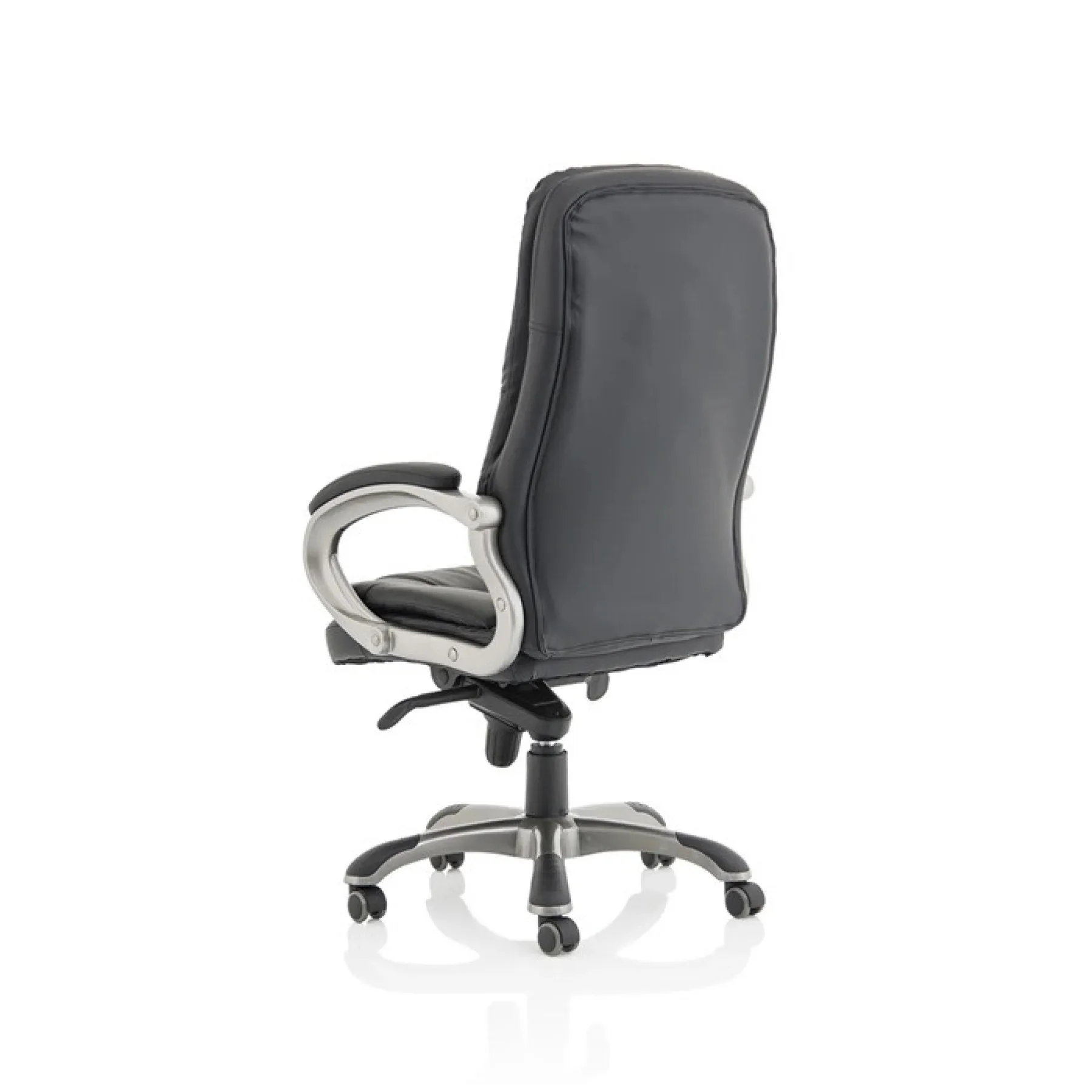 Oscar high back executive office chair black leather headrest rear angle