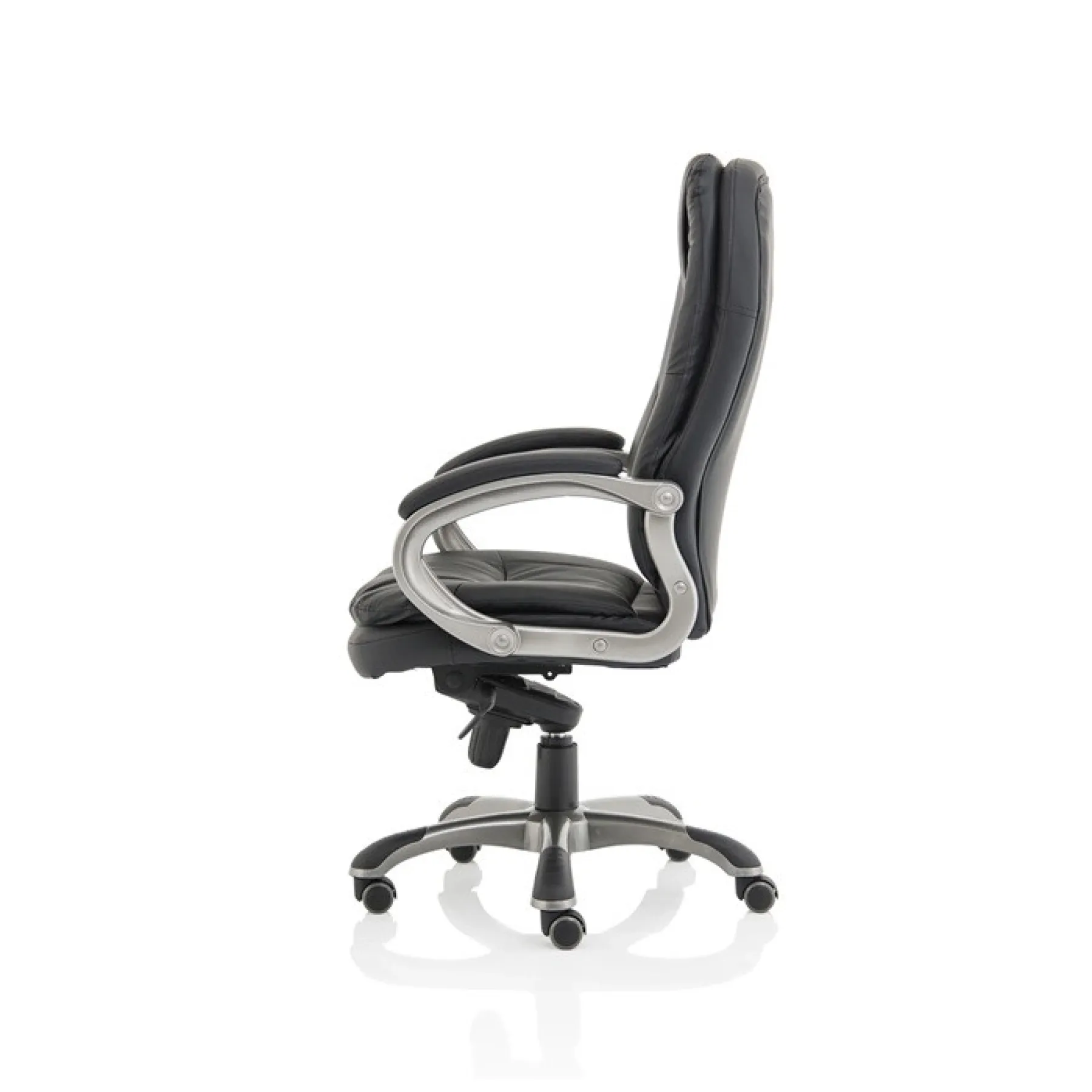 Oscar high back executive office chair black leather headrest side