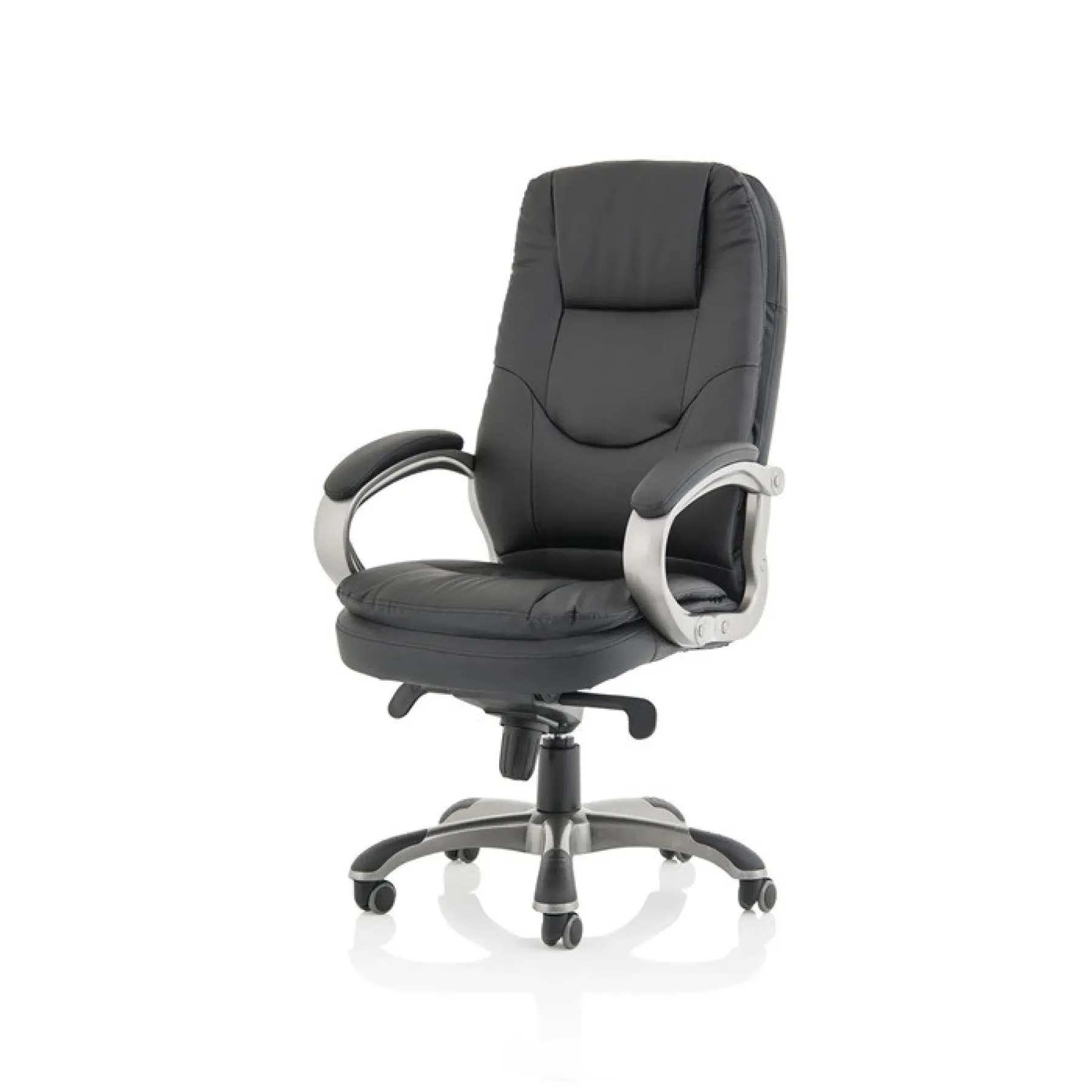 Oscar high back executive office chair black leather headrest angle