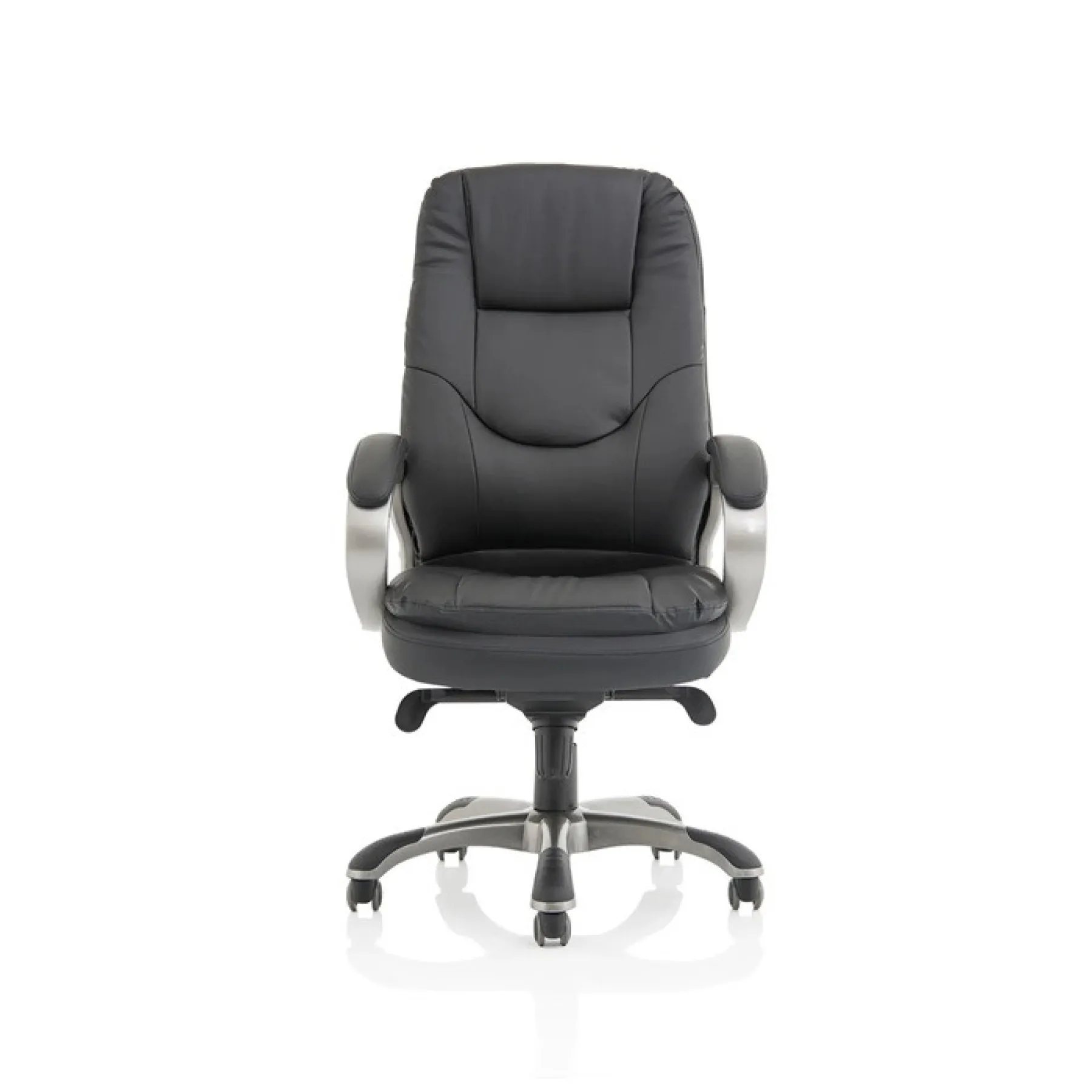 Oscar high back executive office chair black leather headrest front
