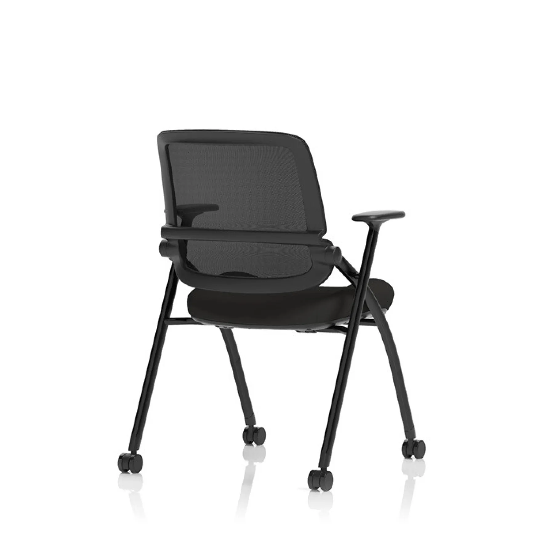 Capra folding mesh back meeting chair black rear angle