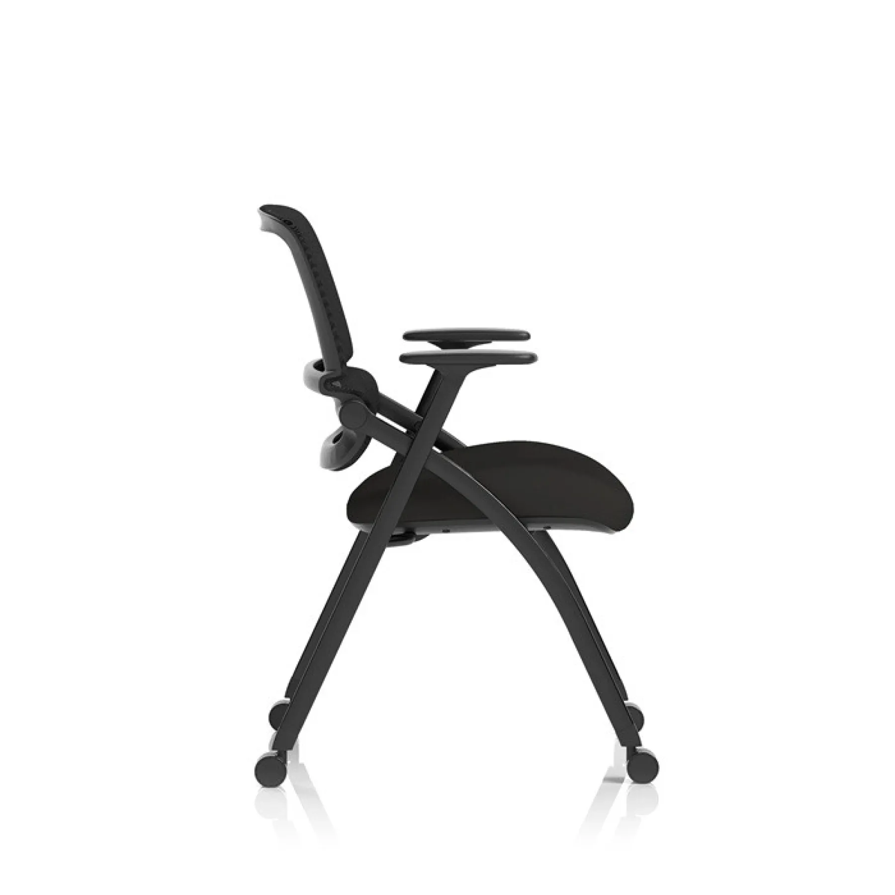 Capra folding mesh back meeting chair black side