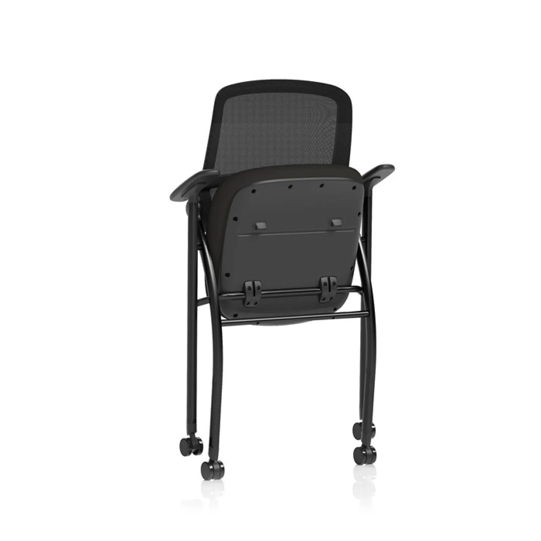 Capra folding mesh back meeting chair black folded