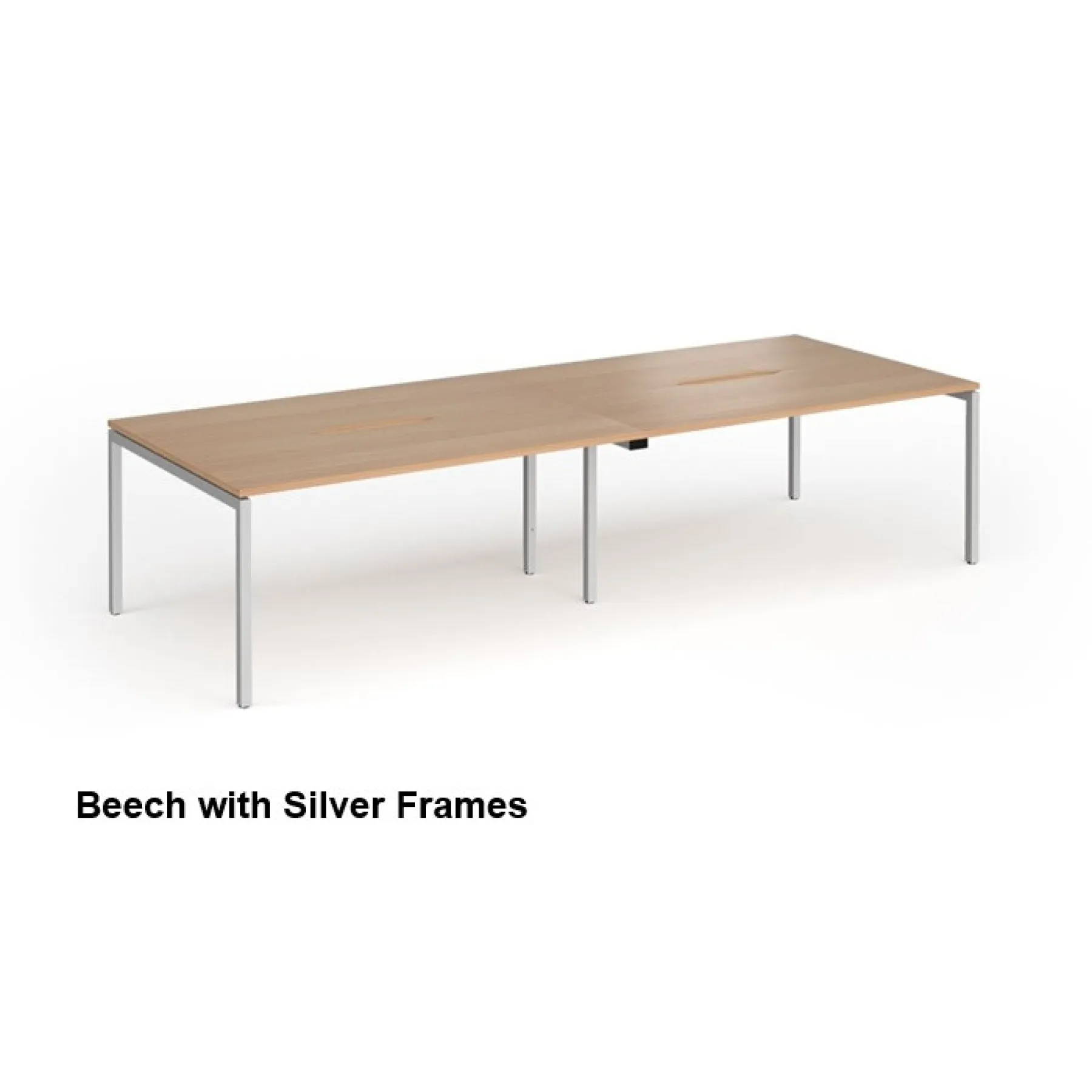Connex plus four person back to back bench desk 1200mm beech