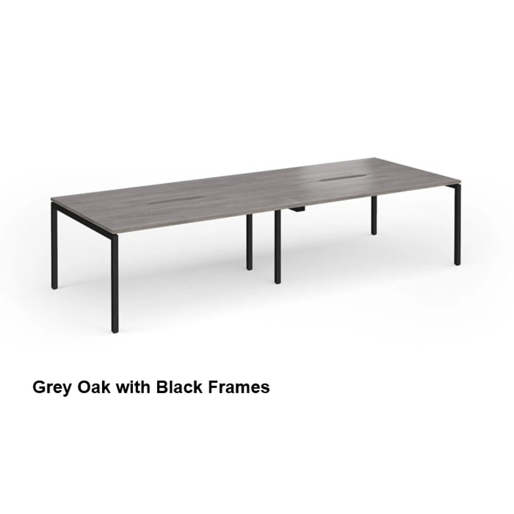 Connex plus four person back to back bench desk 1200mm grey oak