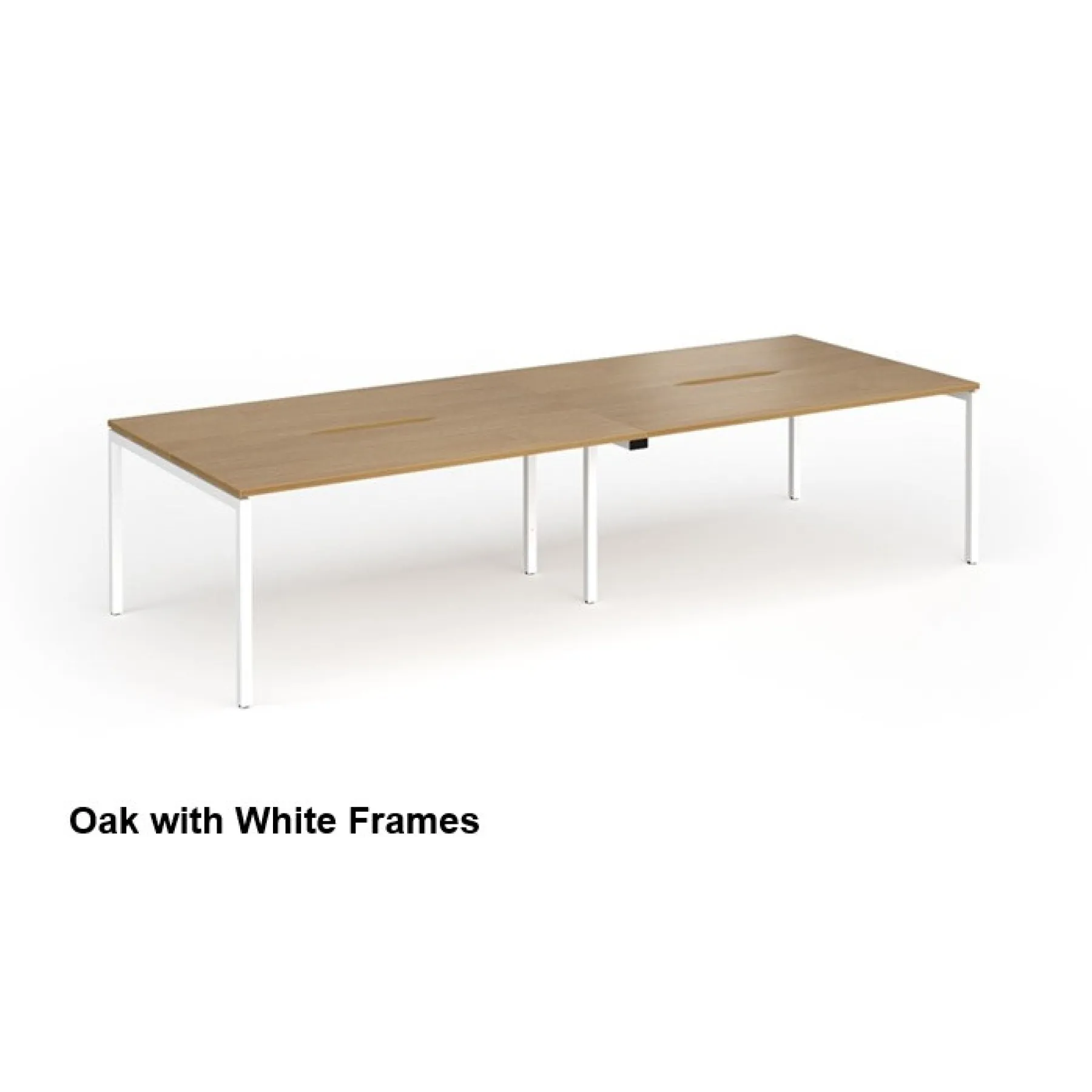 Connex plus four person back to back bench desk 1200mm oak