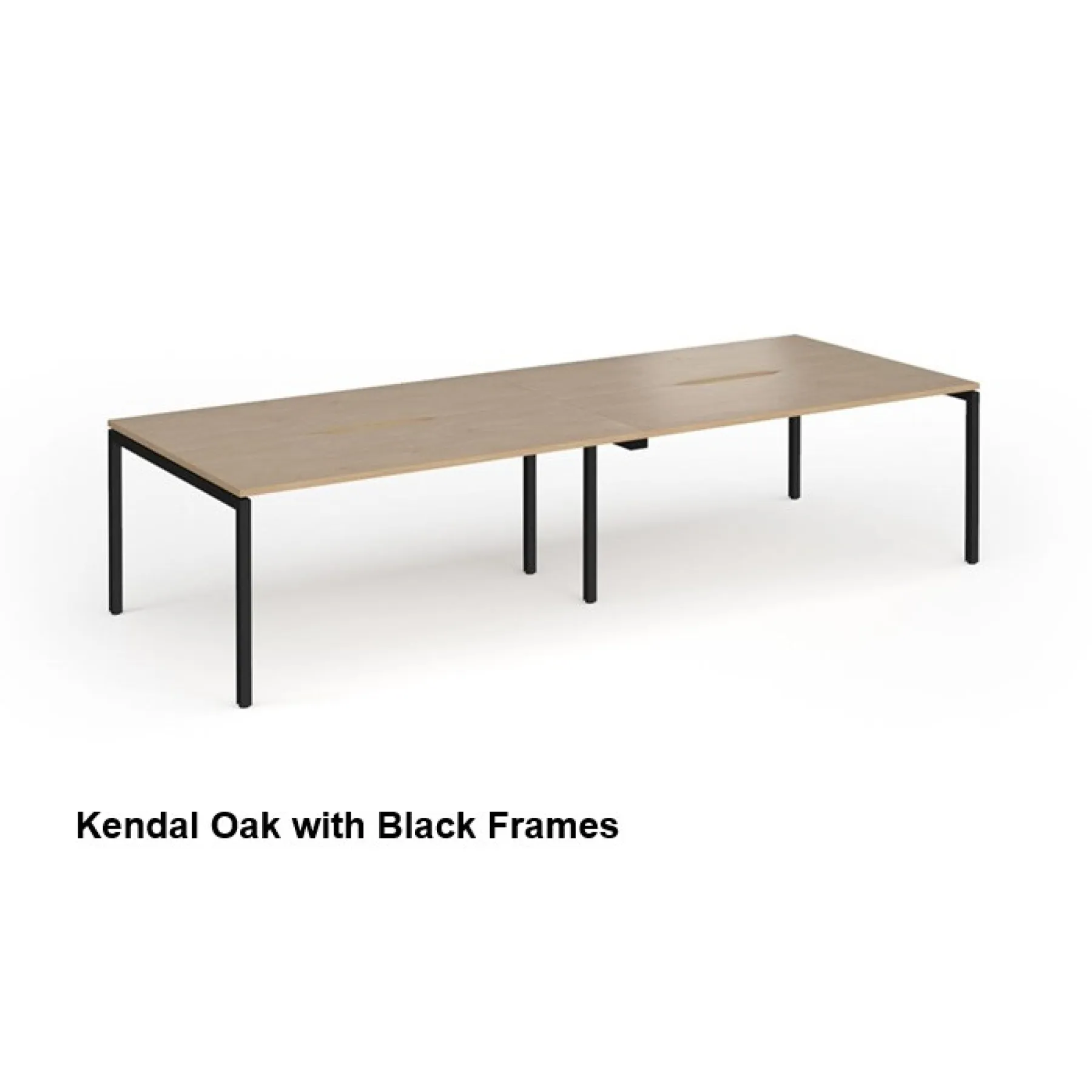 Connex plus four person back to back bench desk 1200mm kendal oak