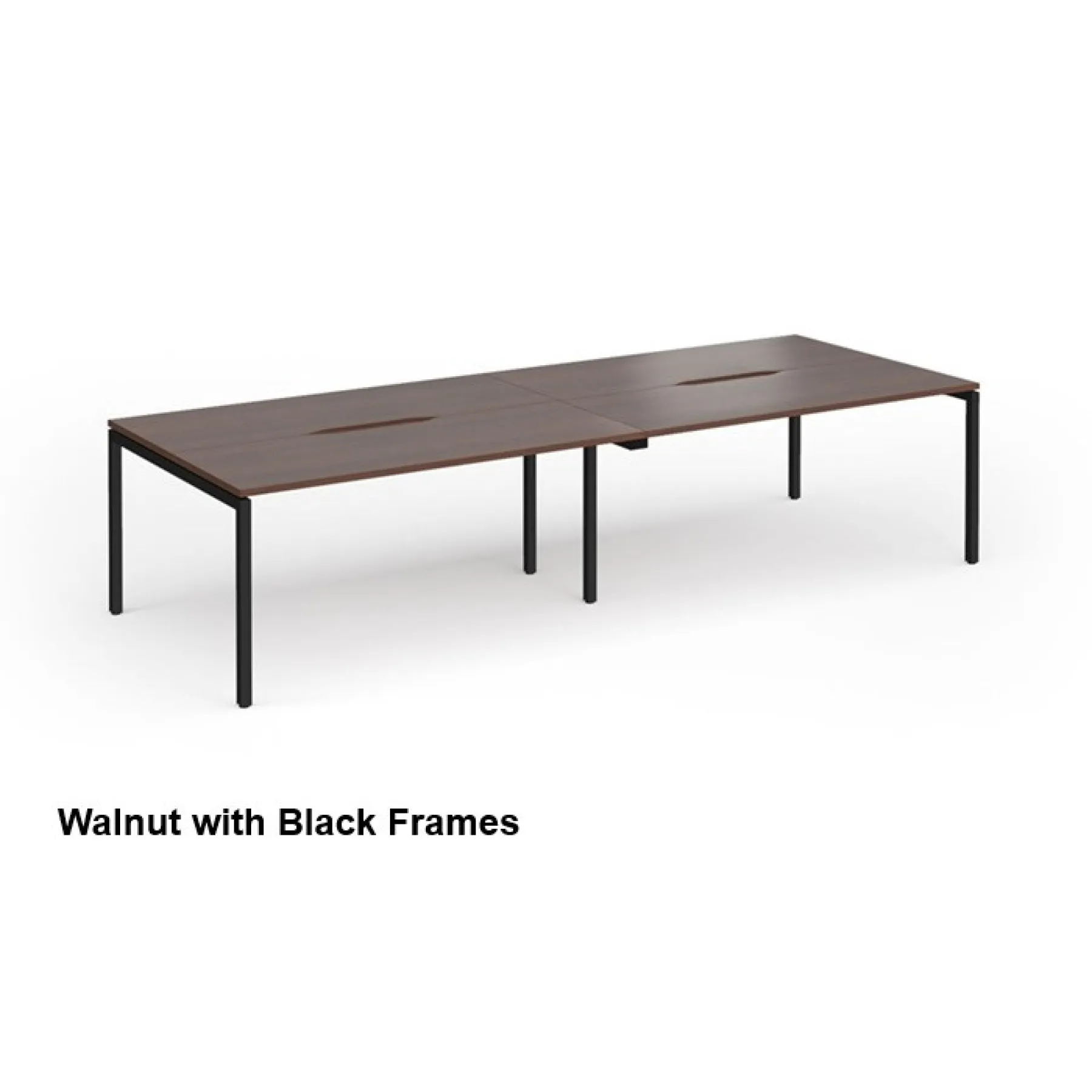 Connex plus four person back to back bench desk 1200mm walnut