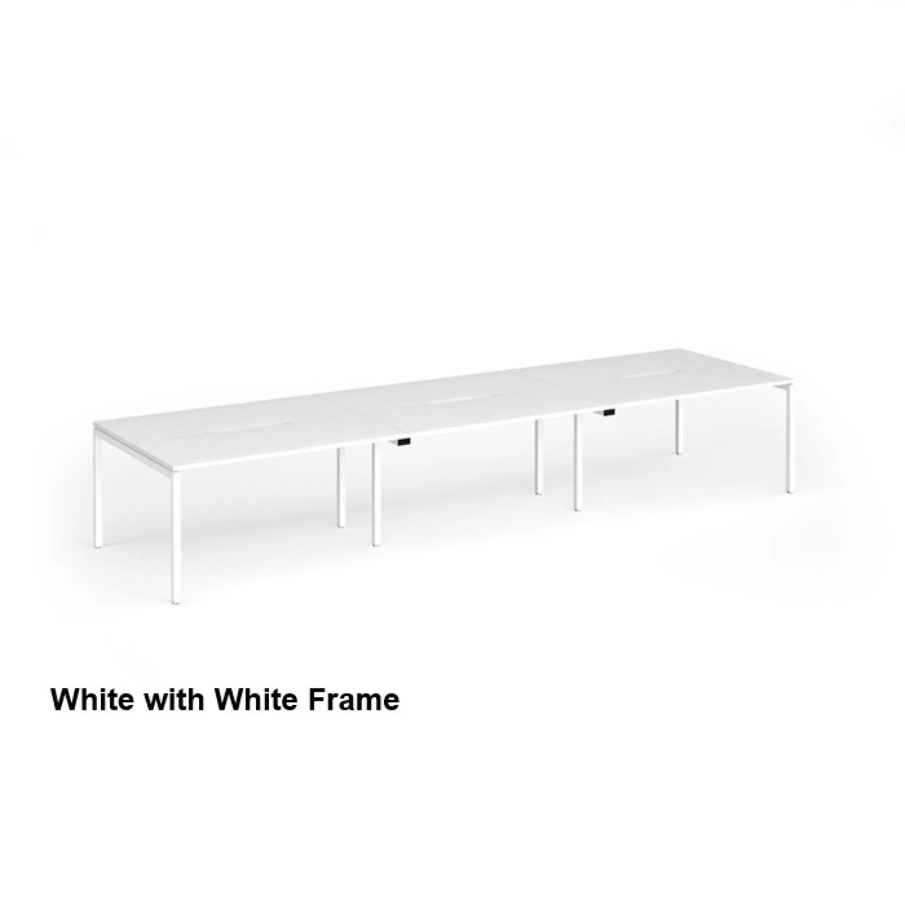 Connex plus six person back to back bench desk white