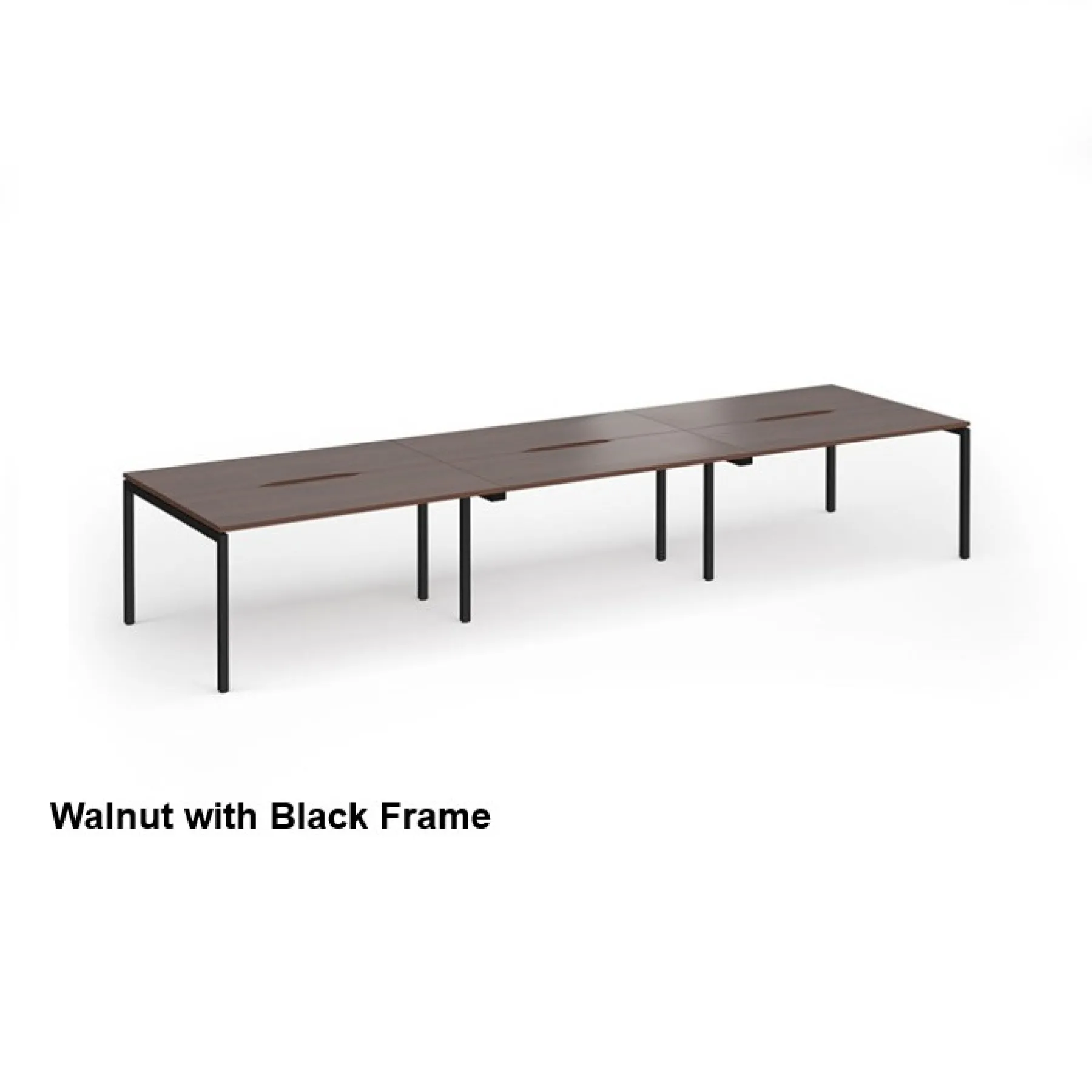 Connex plus six person back to back bench desk walnut