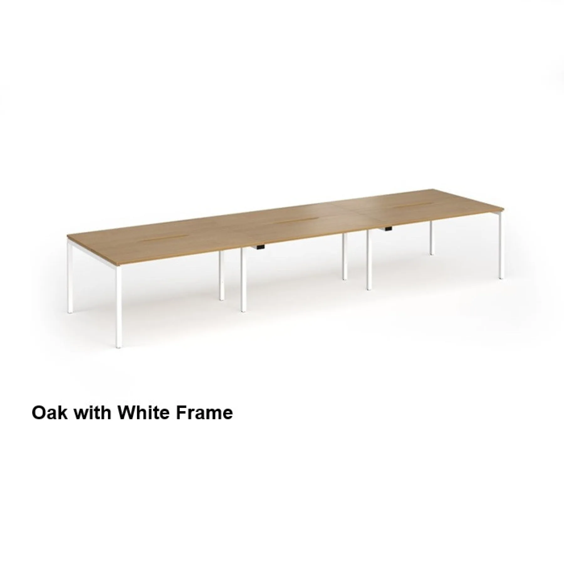 Connex plus six person back to back bench desk oak