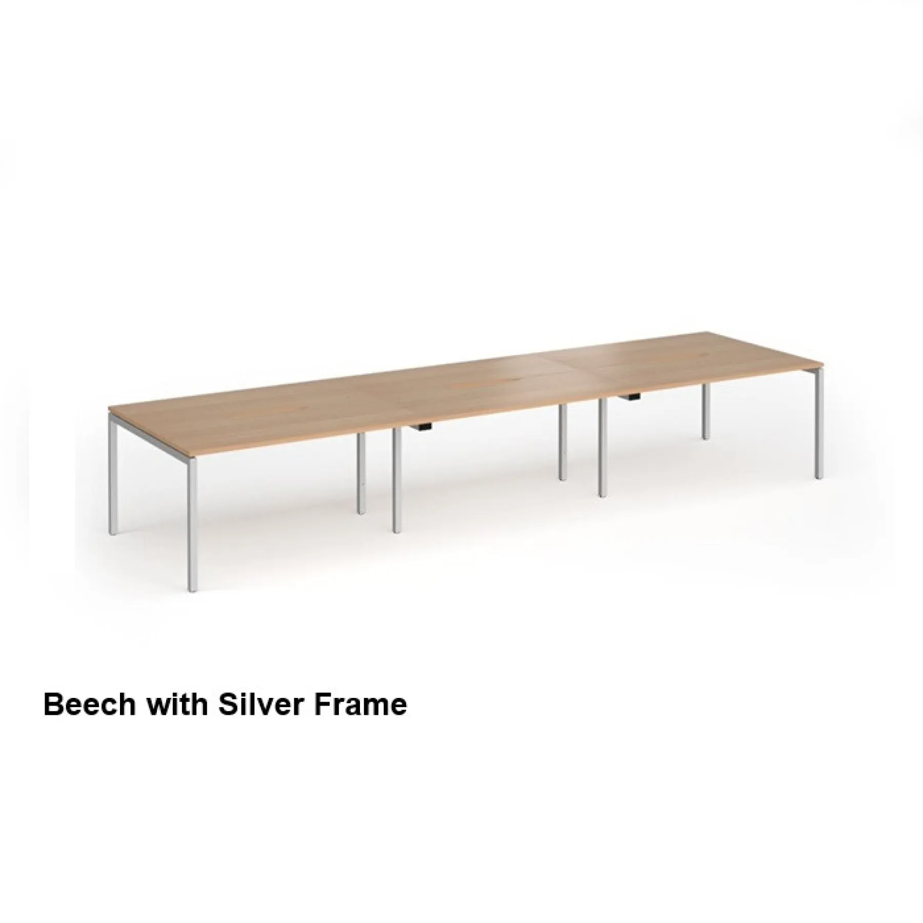 Connex plus six person back to back bench desk beech