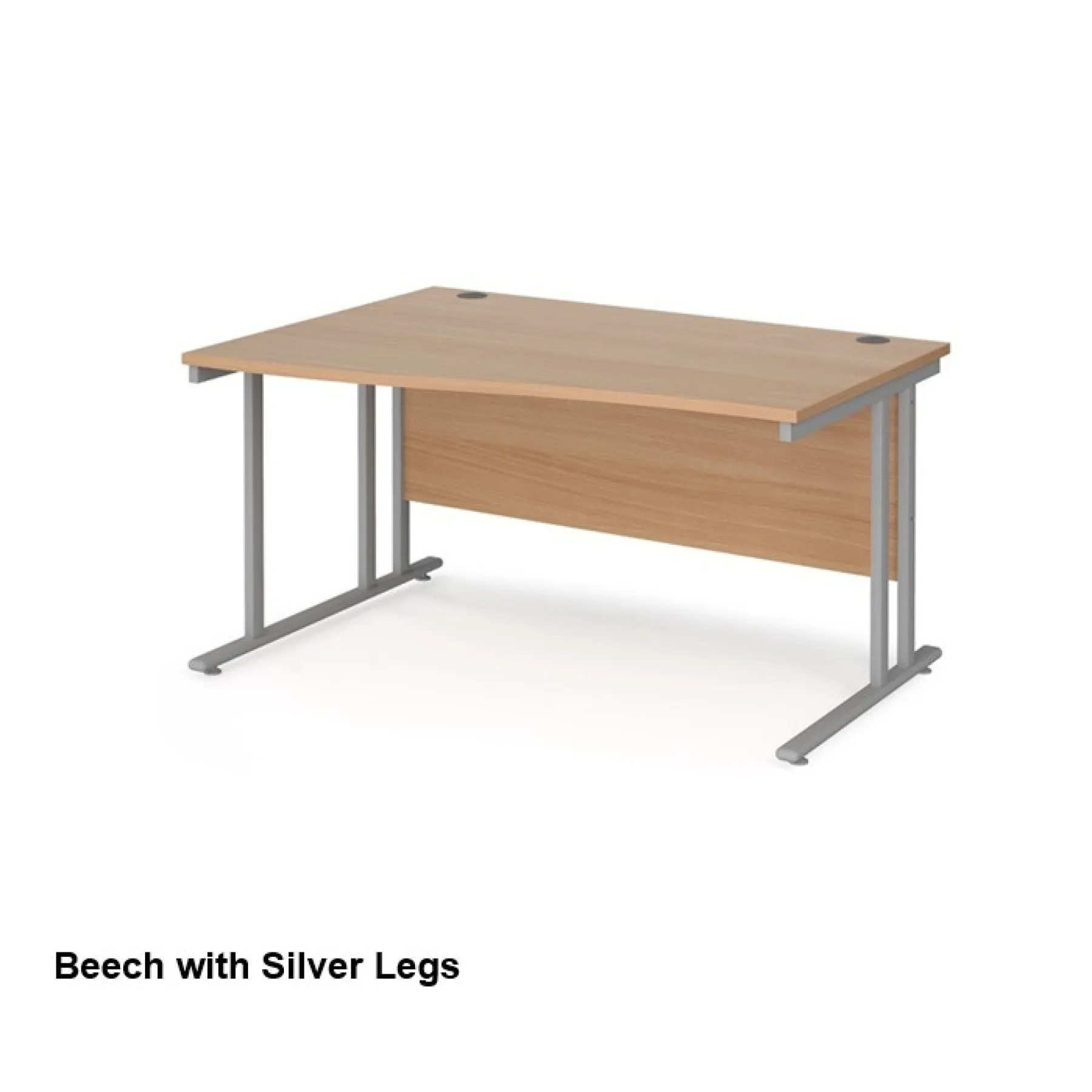 Maestro 25 wave desk kendal beech silver frame dams