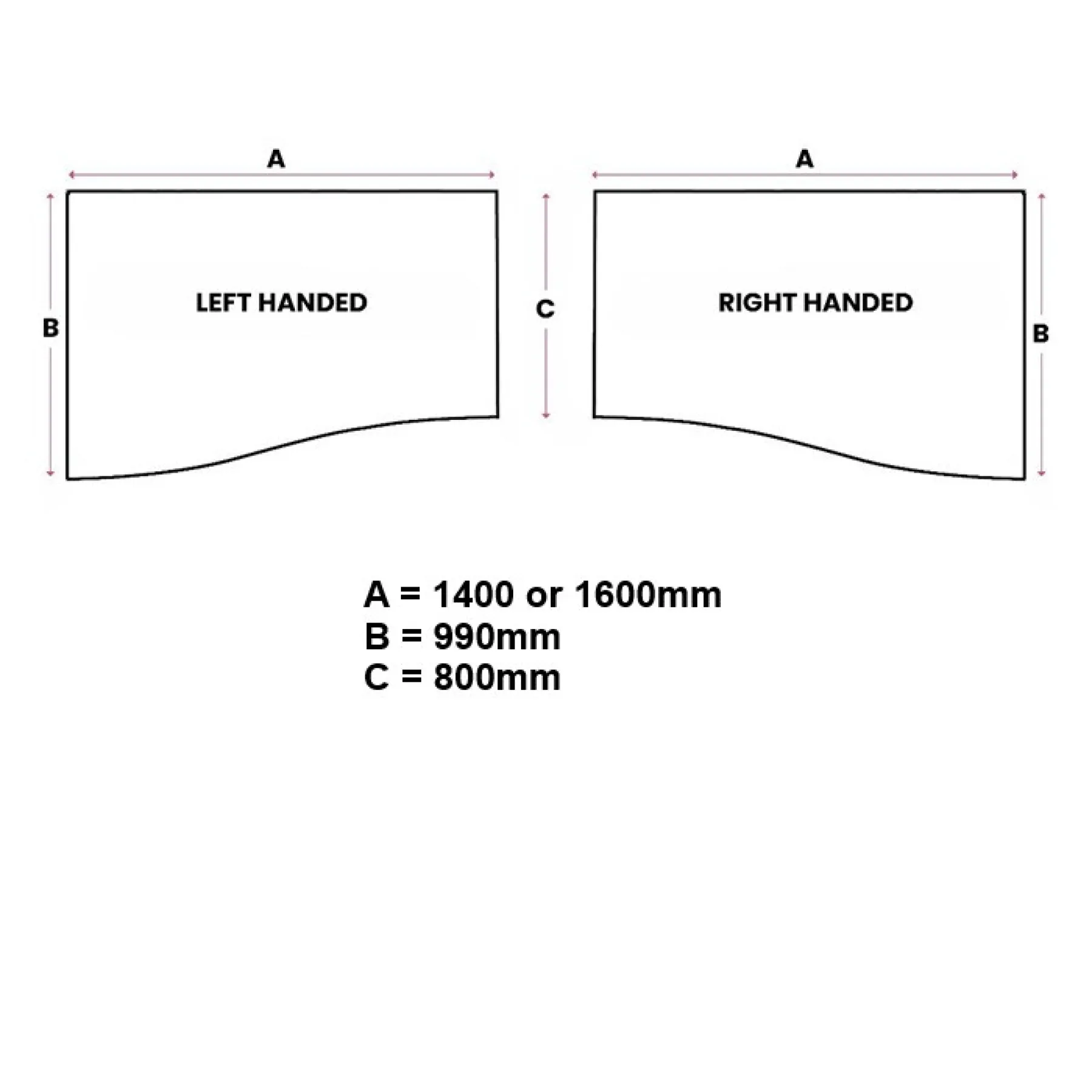 Maestro 25 wave desk dimensions