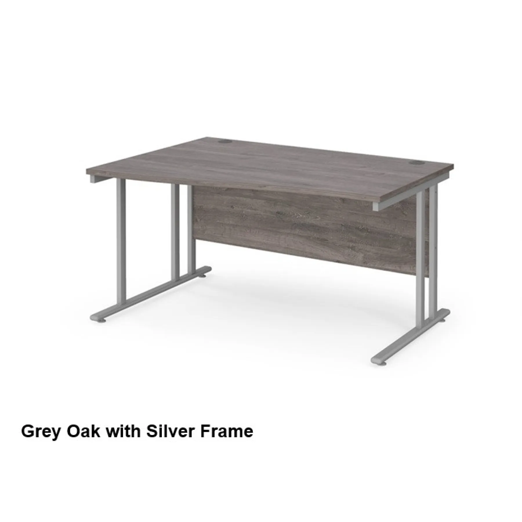 Maestro 25 wave desk grey oak silver frame dams