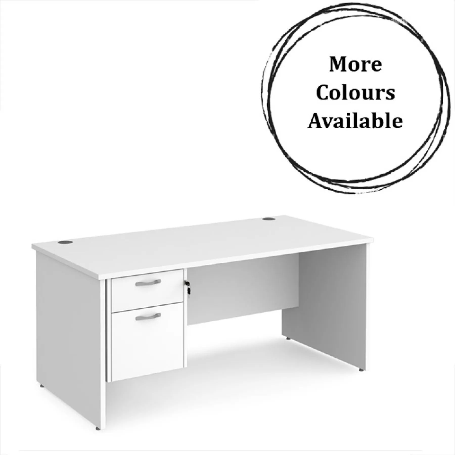 Maestro 25 rectangular panel desk white mp16p2wh main