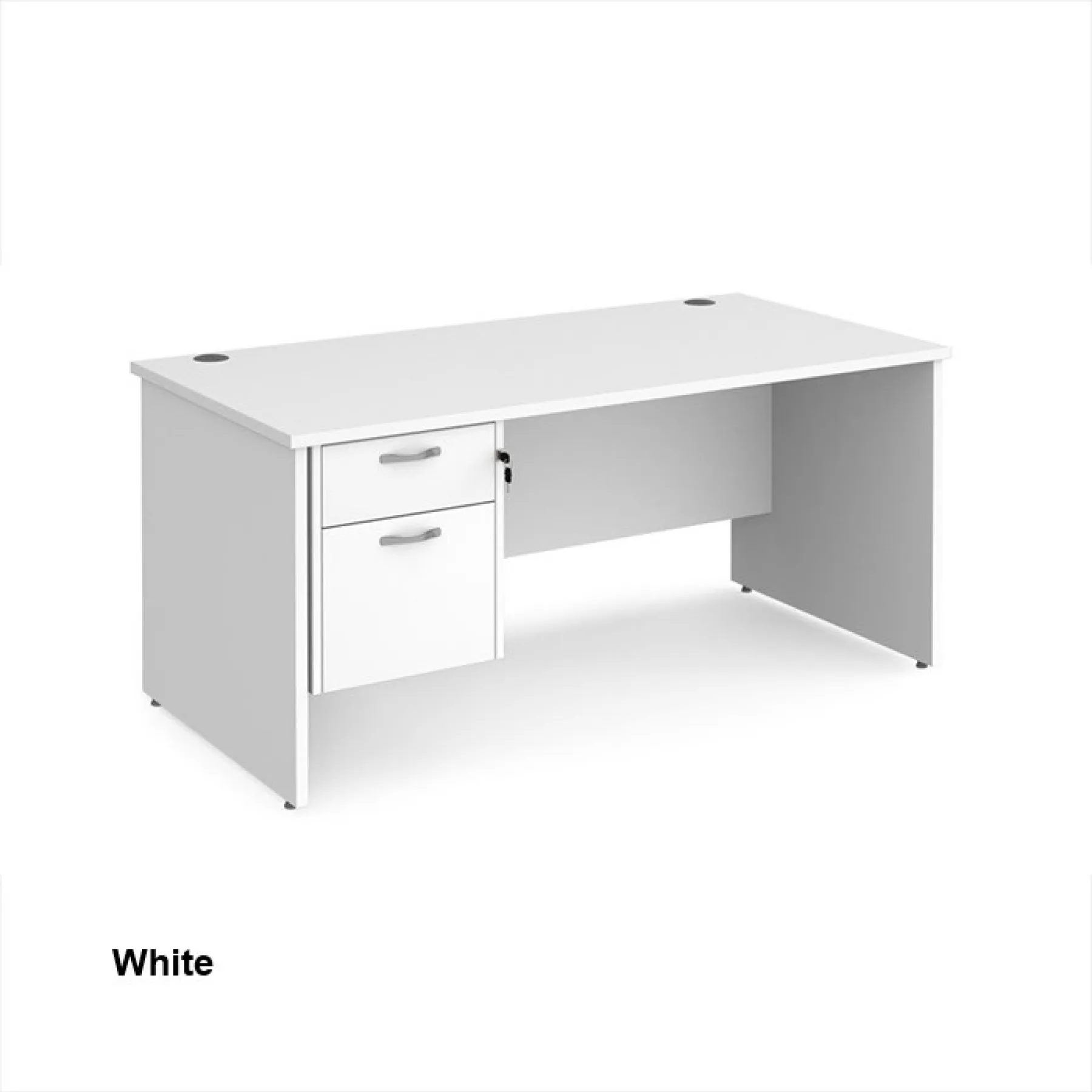 Maestro 25 rectangular panel desk white mp16p2wh