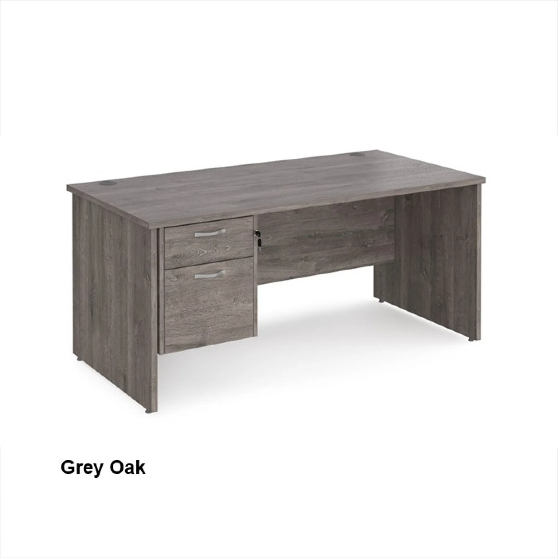 Maestro 25 rectangular panel desk grey oak