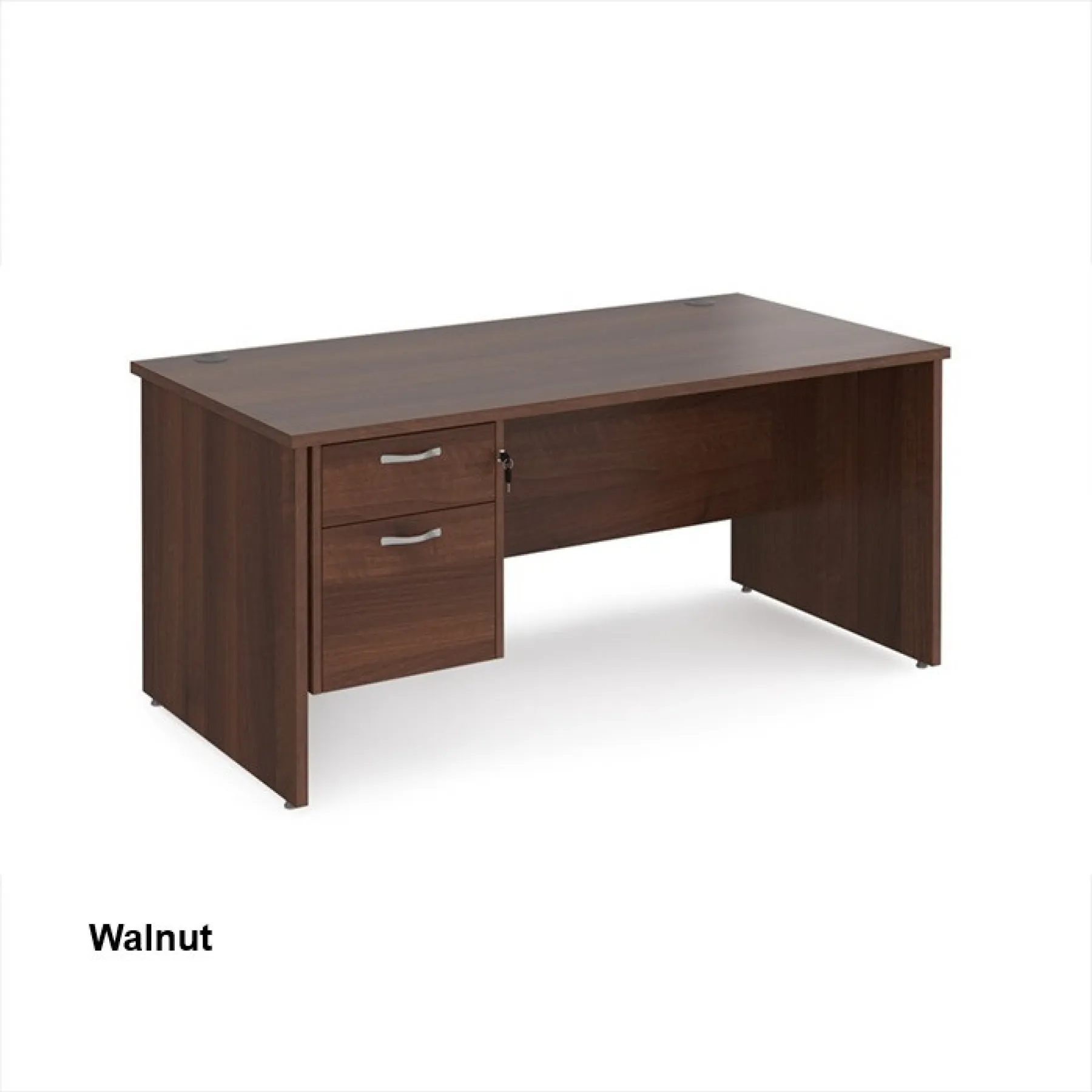 Maestro 25 rectangular panel desk walnut