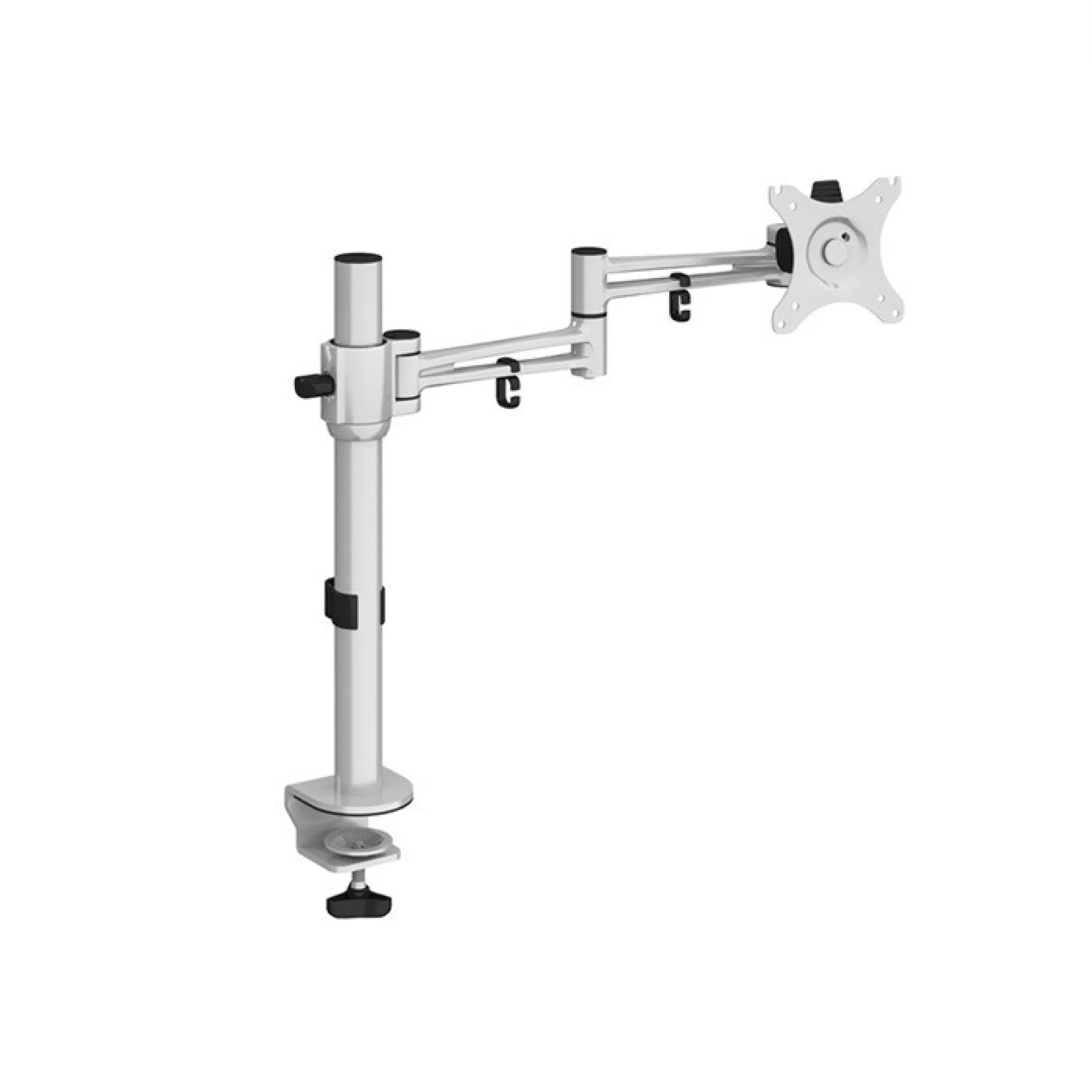 Luna single monitor arm dams silver smarm