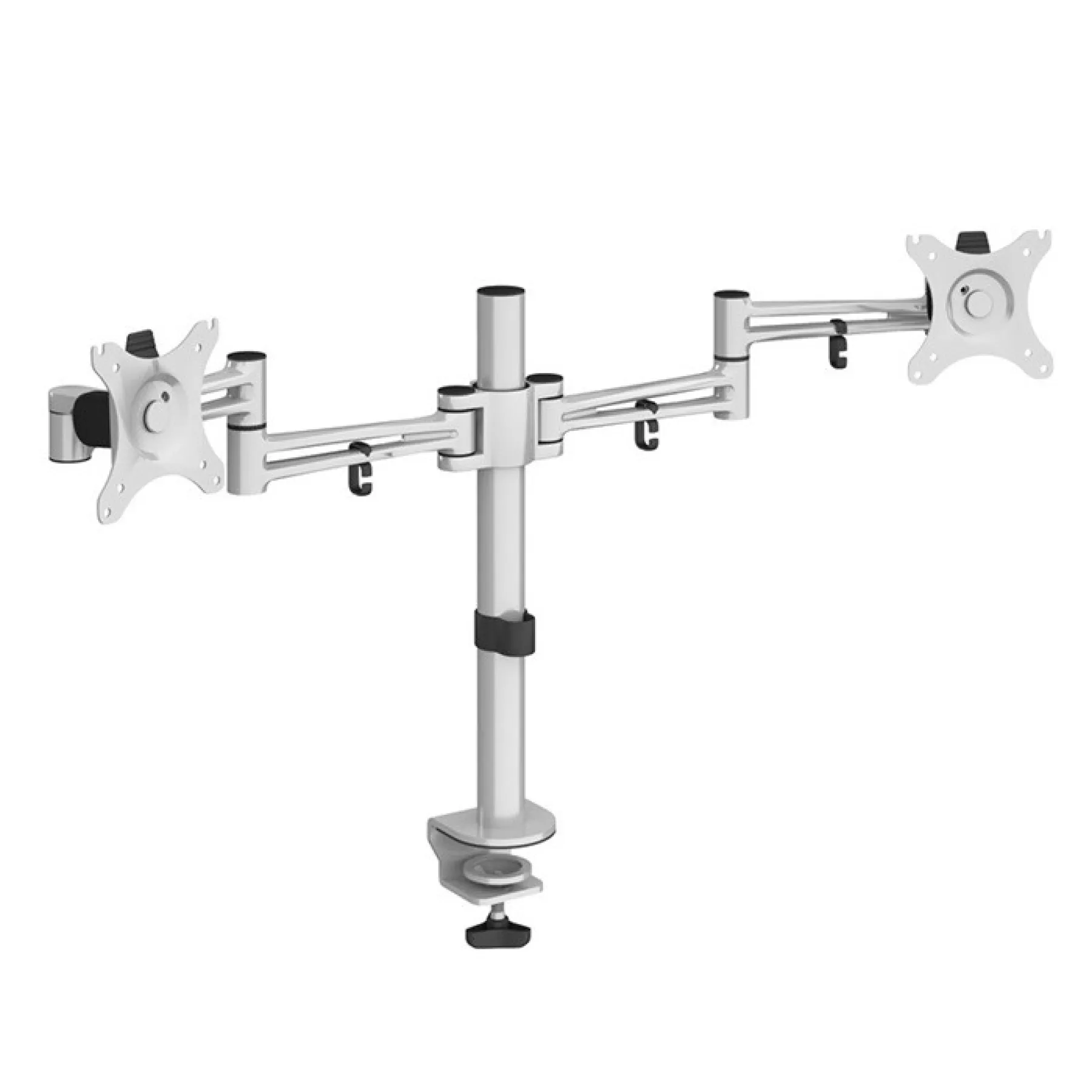 Luna double monitor arm dams ldmarm silver