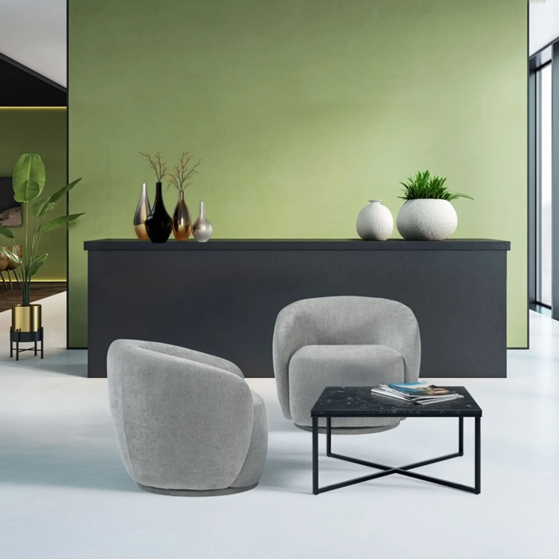 Grace swivel tub chair roomset