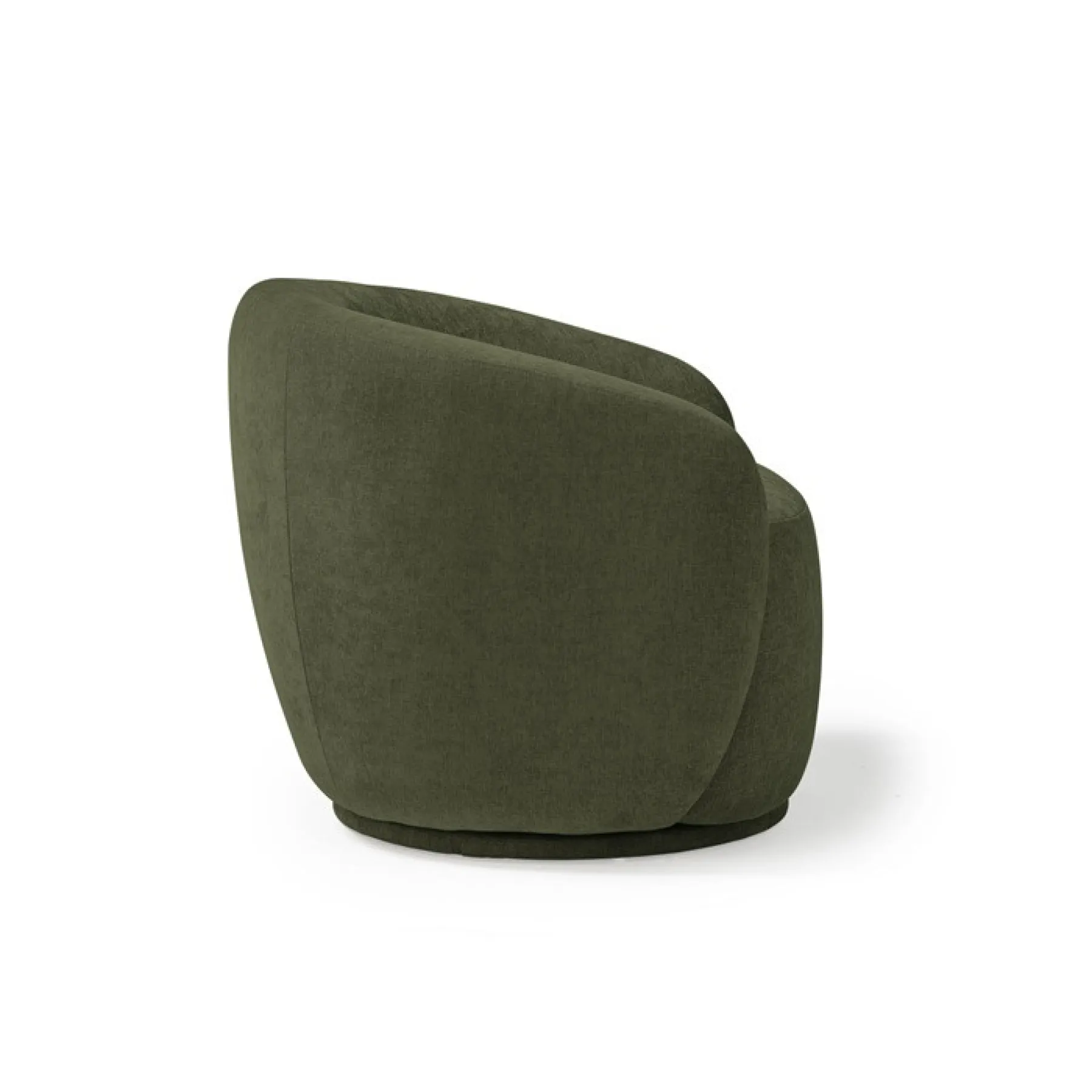Grace swivel tub chair olive green side