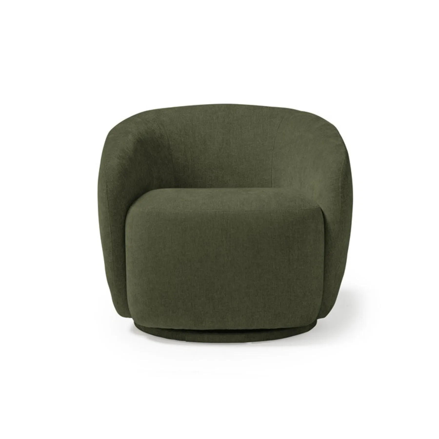 Grace swivel tub chair olive green front