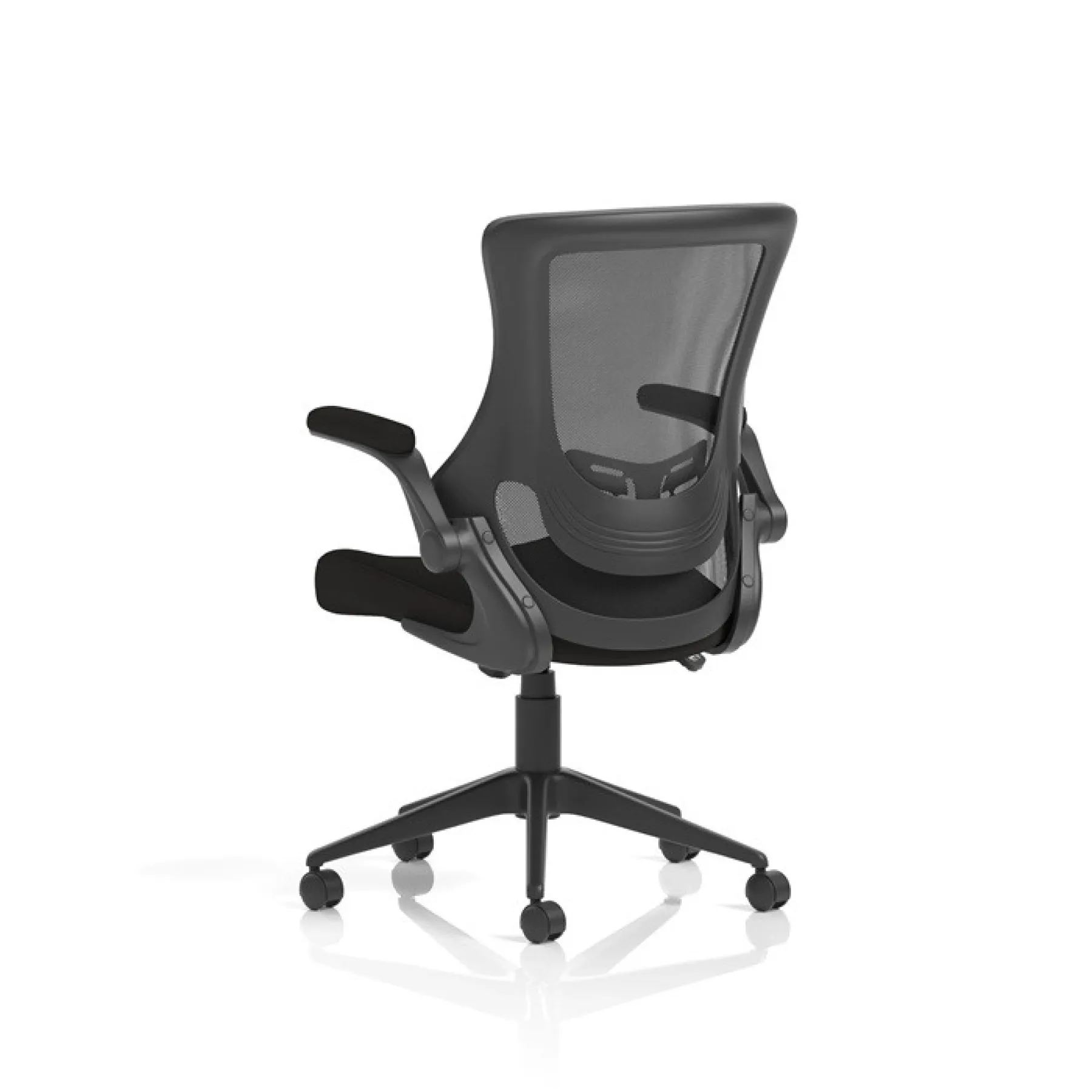 Orbit mesh back chair folding arms rear