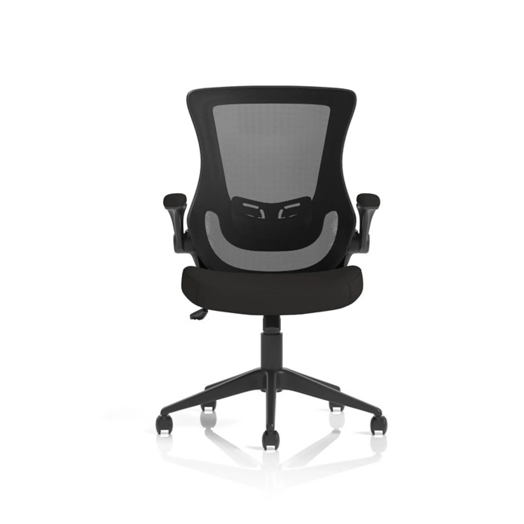 Orbit mesh back chair folding arms front