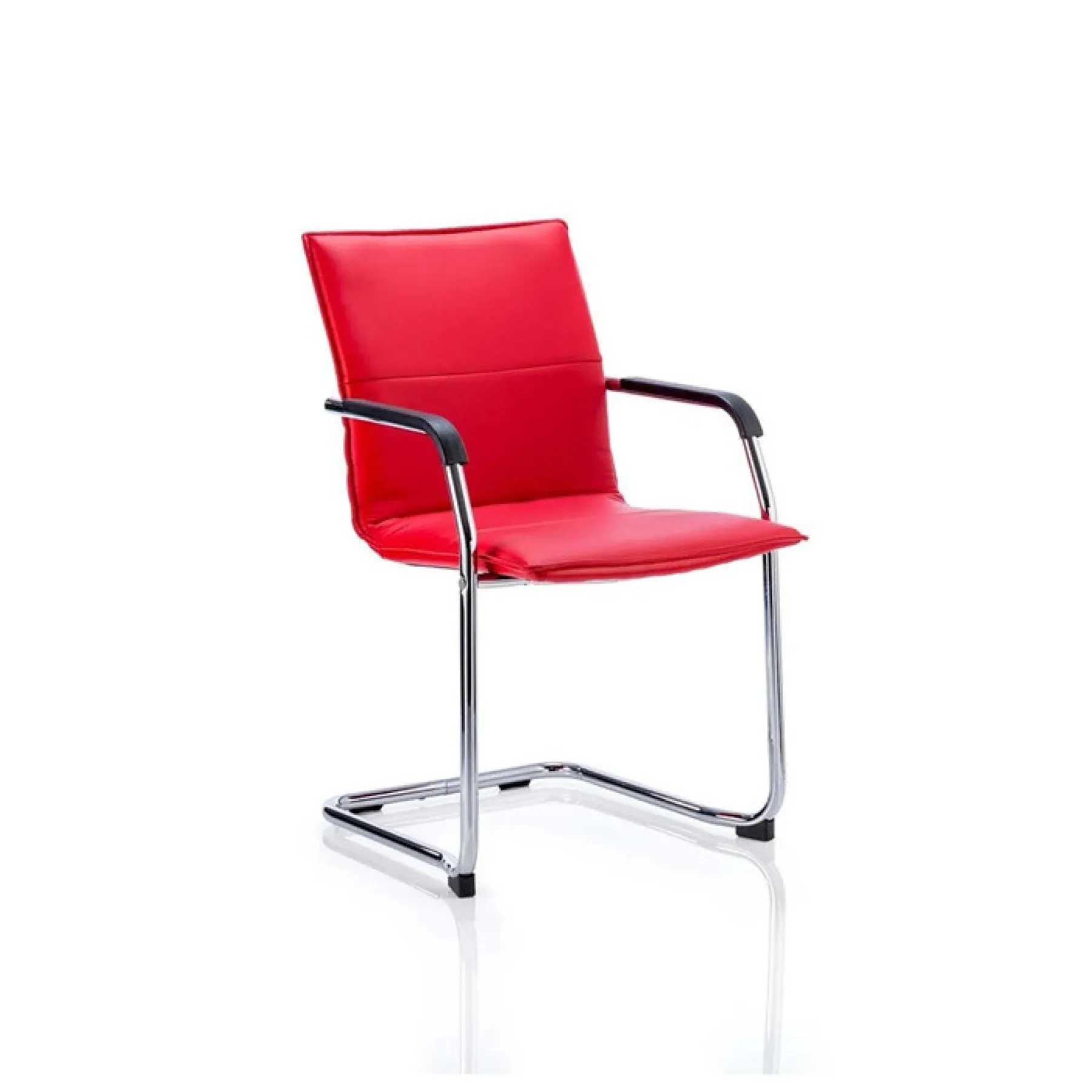 Echo leather meeting chair red