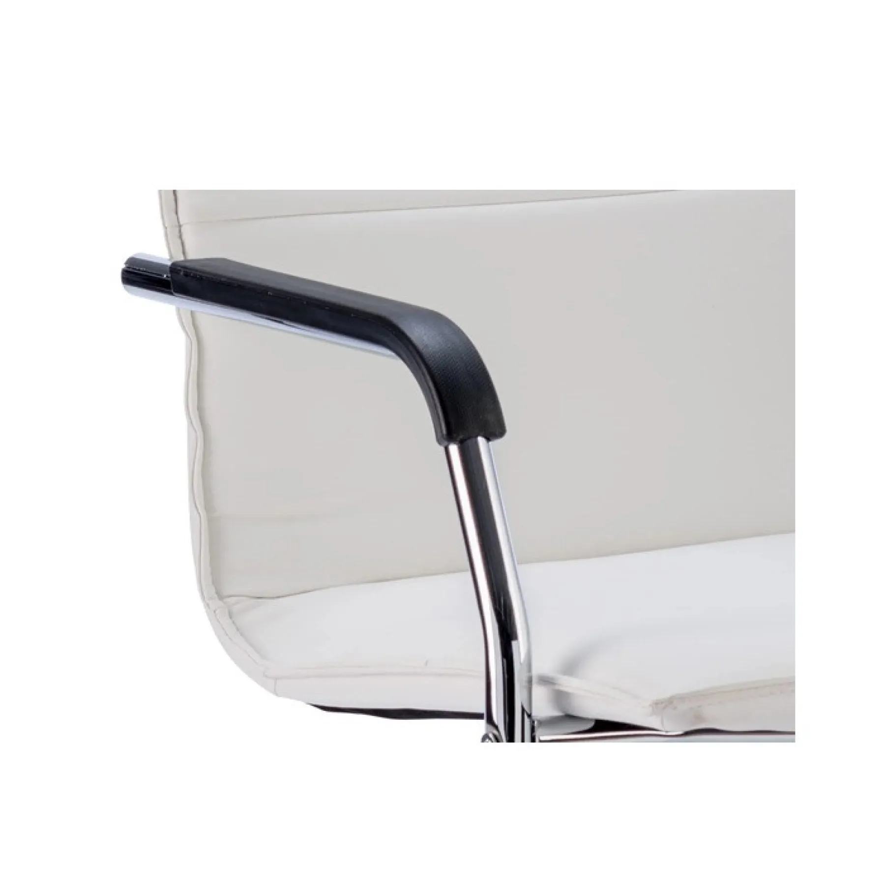 Echo leather meeting chair white arm detail