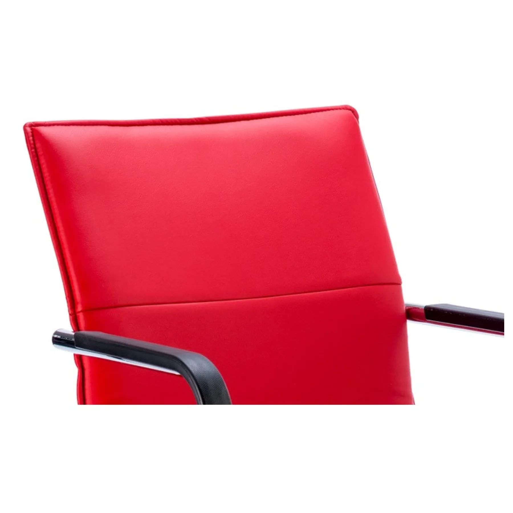 Echo leather meeting chair red back detail