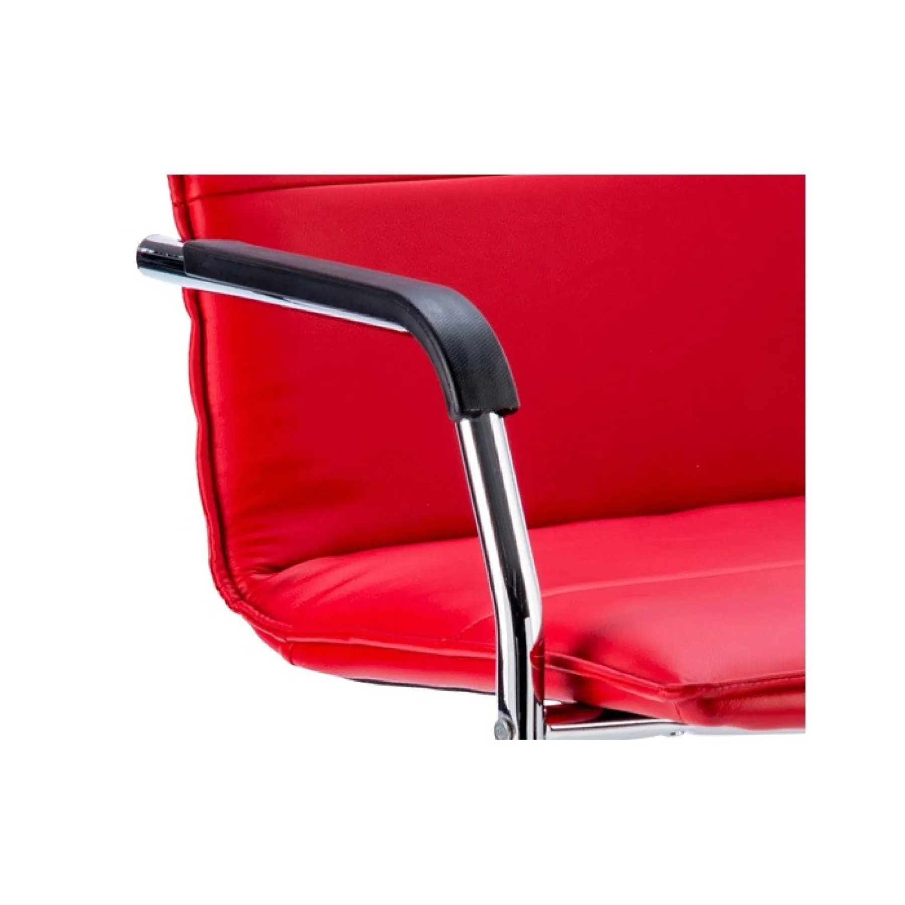 Echo leather meeting chair red arm detail