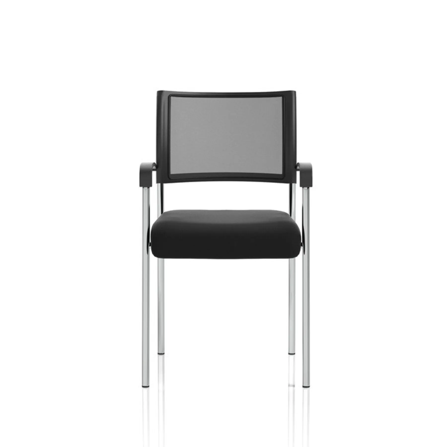 Brunswick mesh back armchair meeting chair front chrome