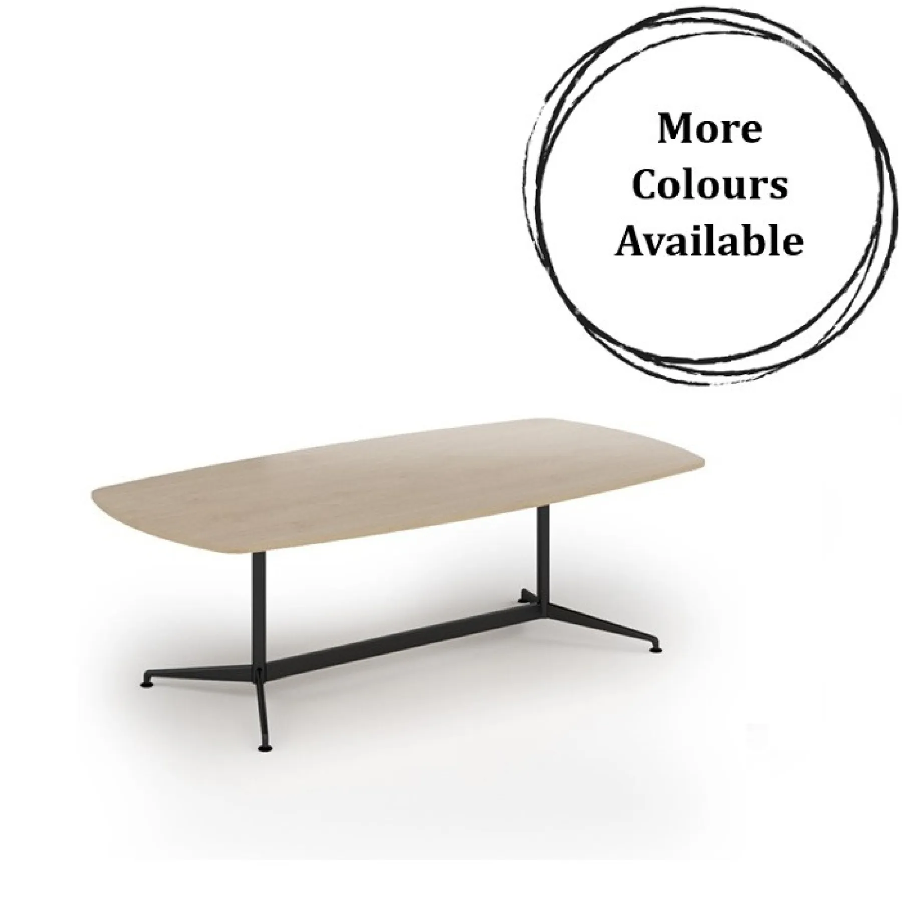 Loft barrel shaped boardroom table ltw2012 ltw2412 dams colours