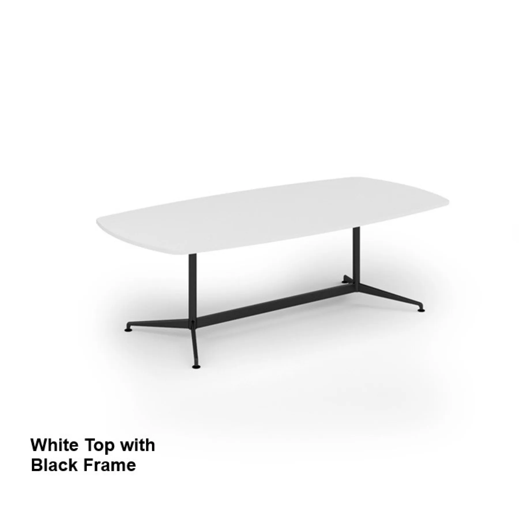 Loft boardroom table white ltw2412 black frame