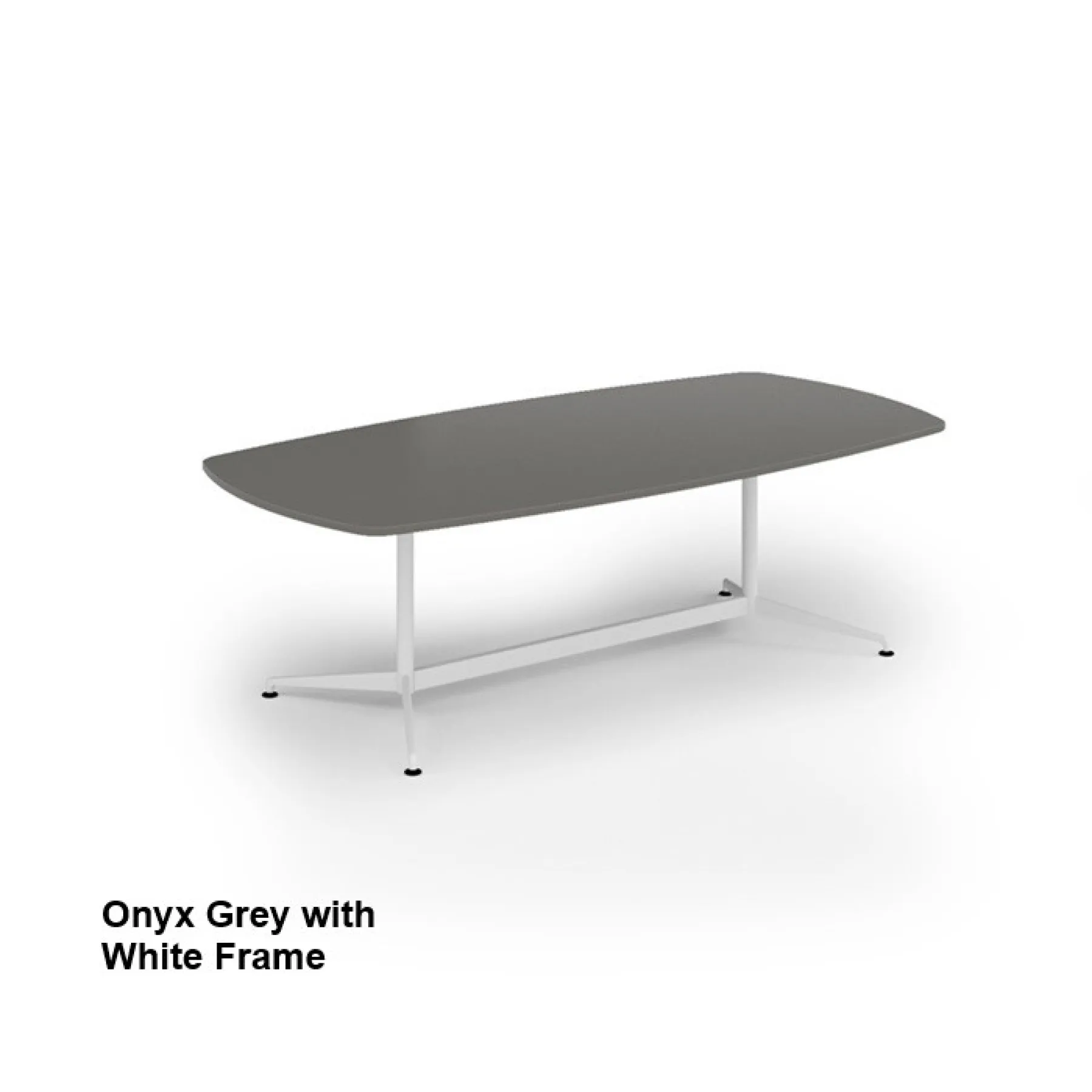 Loft boardroom table onyx grey ltw2412 white frame