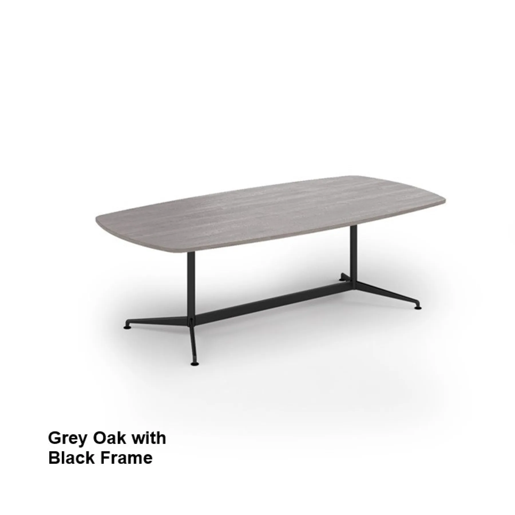 Loft boardroom table grey oak ltw2412 black frame