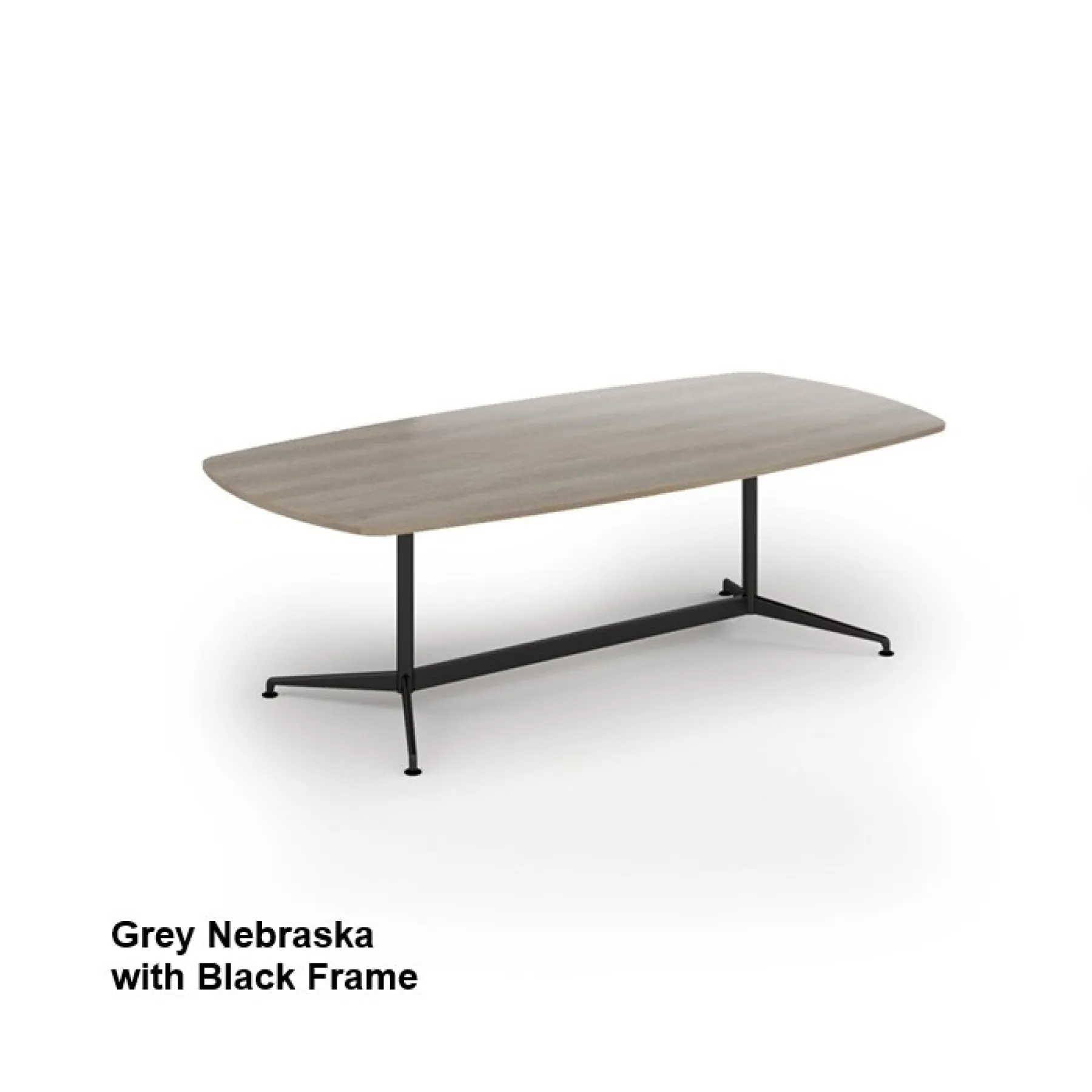 Loft boardroom table grey nebraska ltw2412 black frame