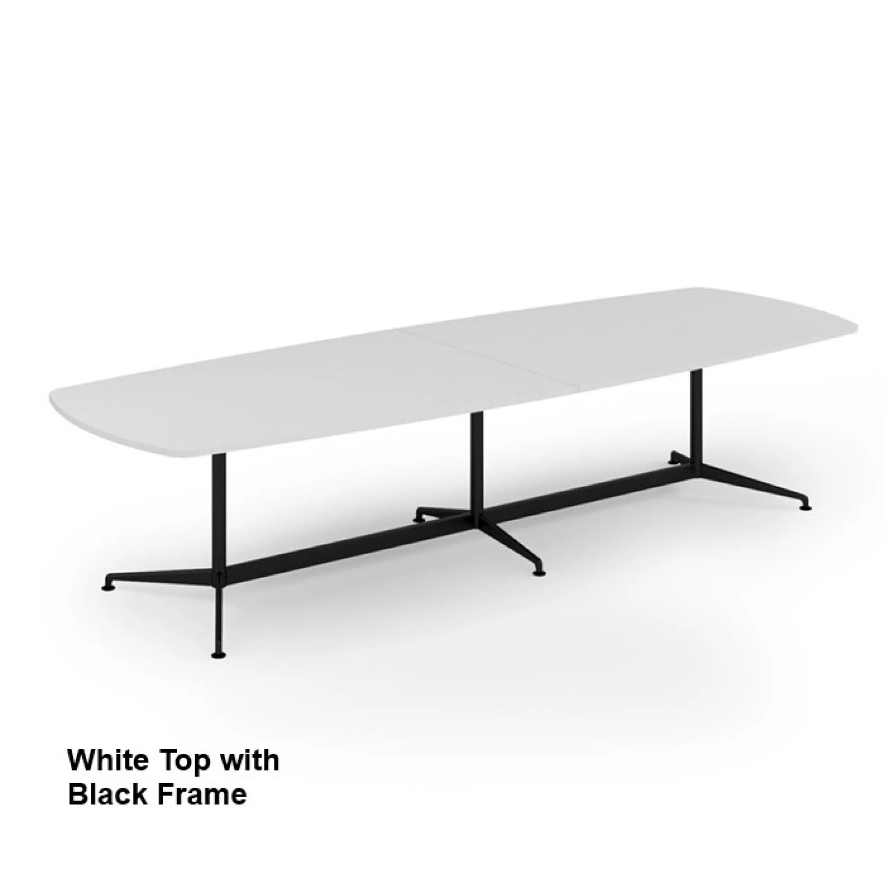 Loft boardroom table white ltw3412 black frame