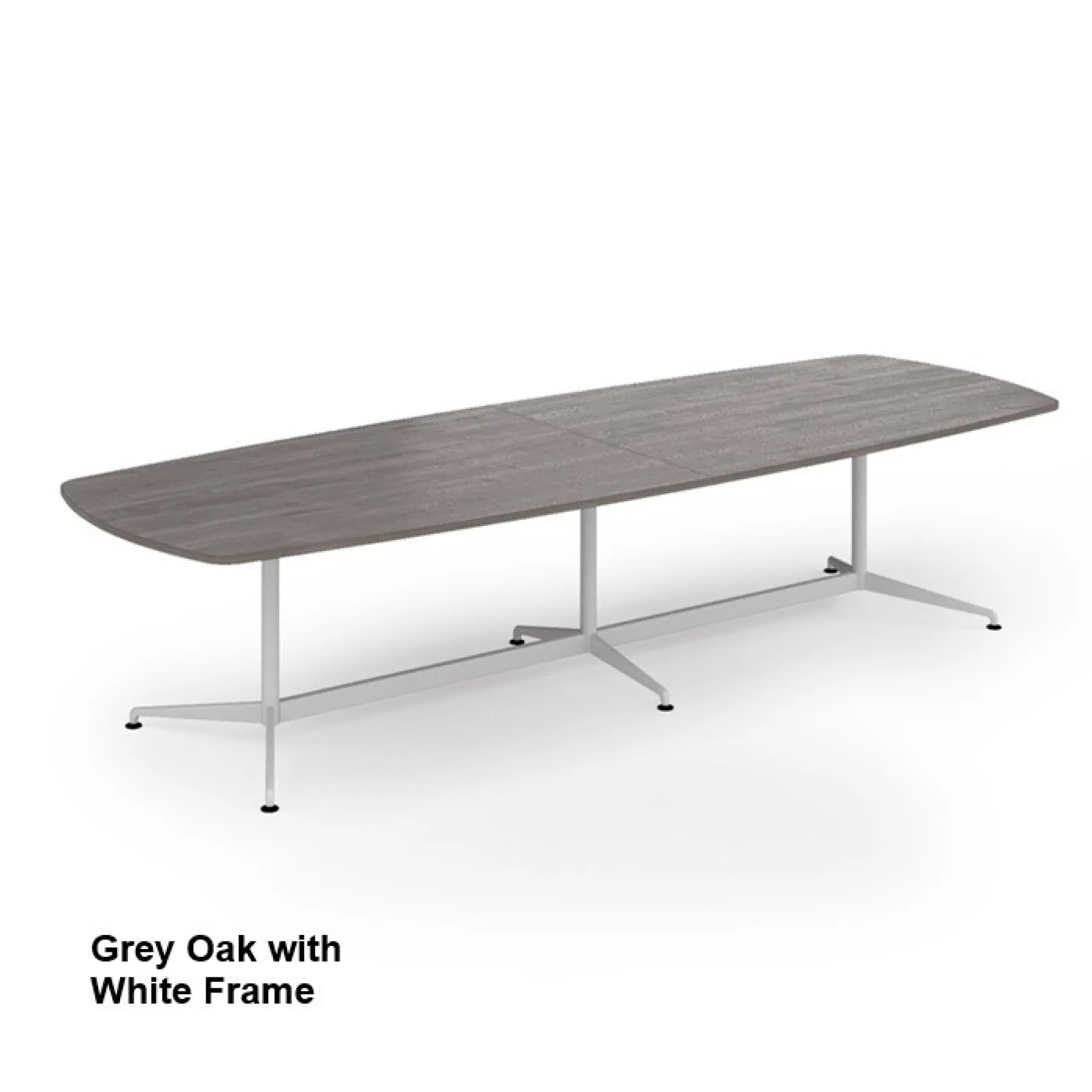 Loft boardroom table grey oak ltw3412 white frame
