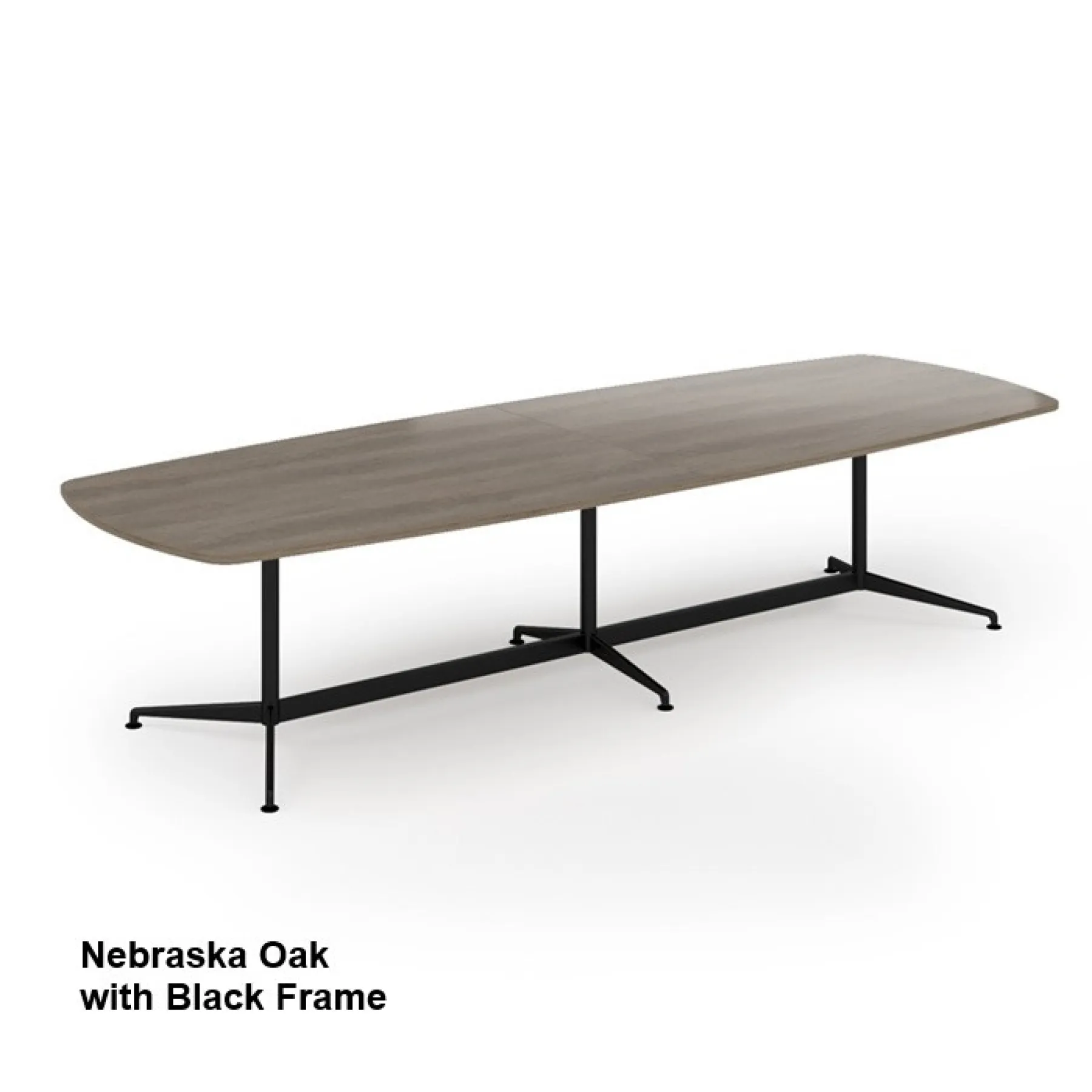 Loft boardroom table nebraska oak ltw3412 black frame