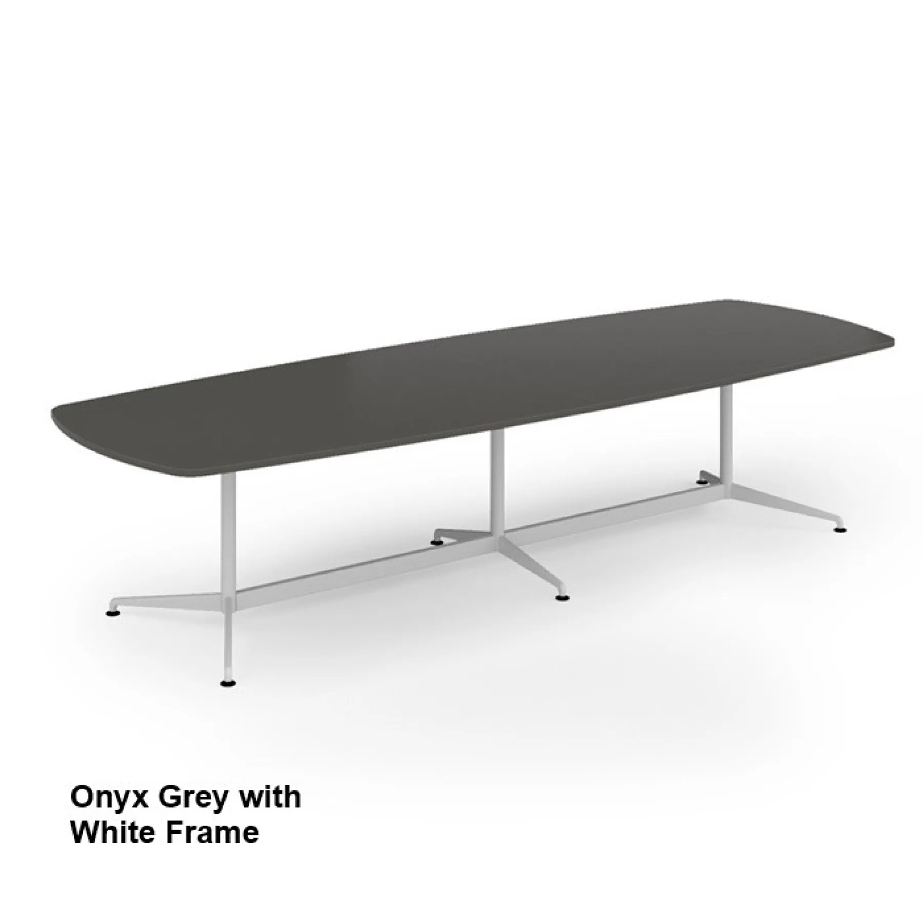 Loft boardroom table onyx grey ltw3412 white frame