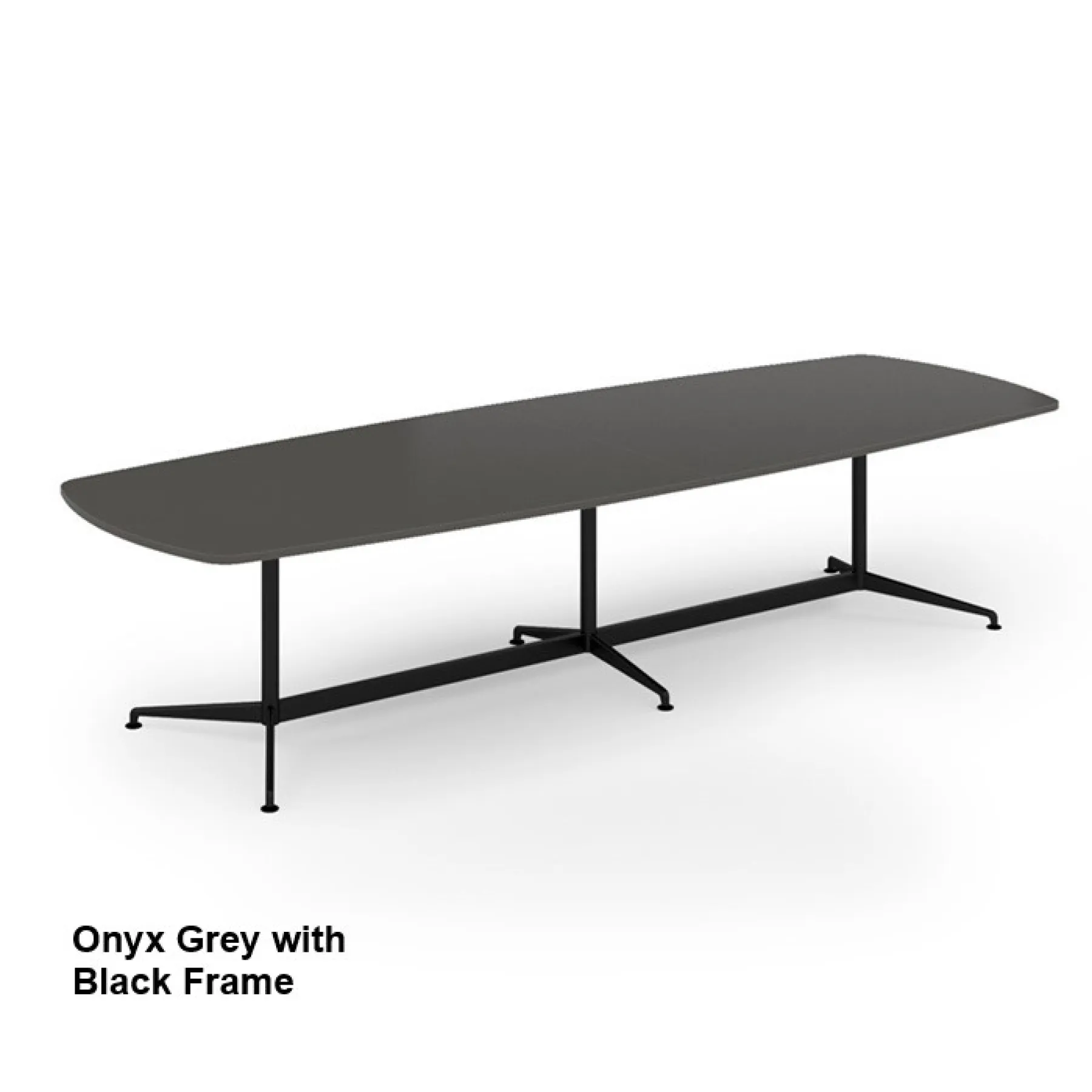 Loft boardroom table onyx grey ltw3412 black frame