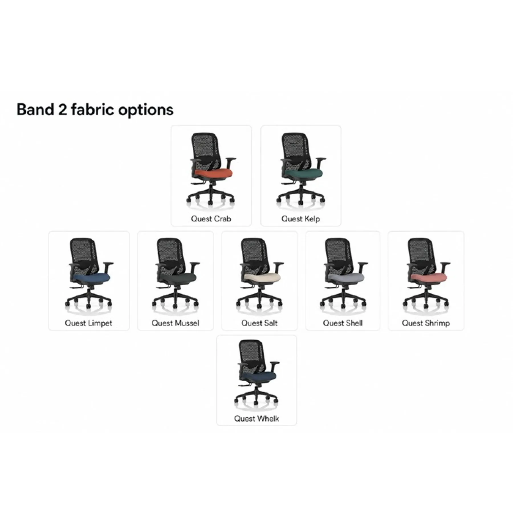 Prism ergonomic mesh back chair fabric options 2