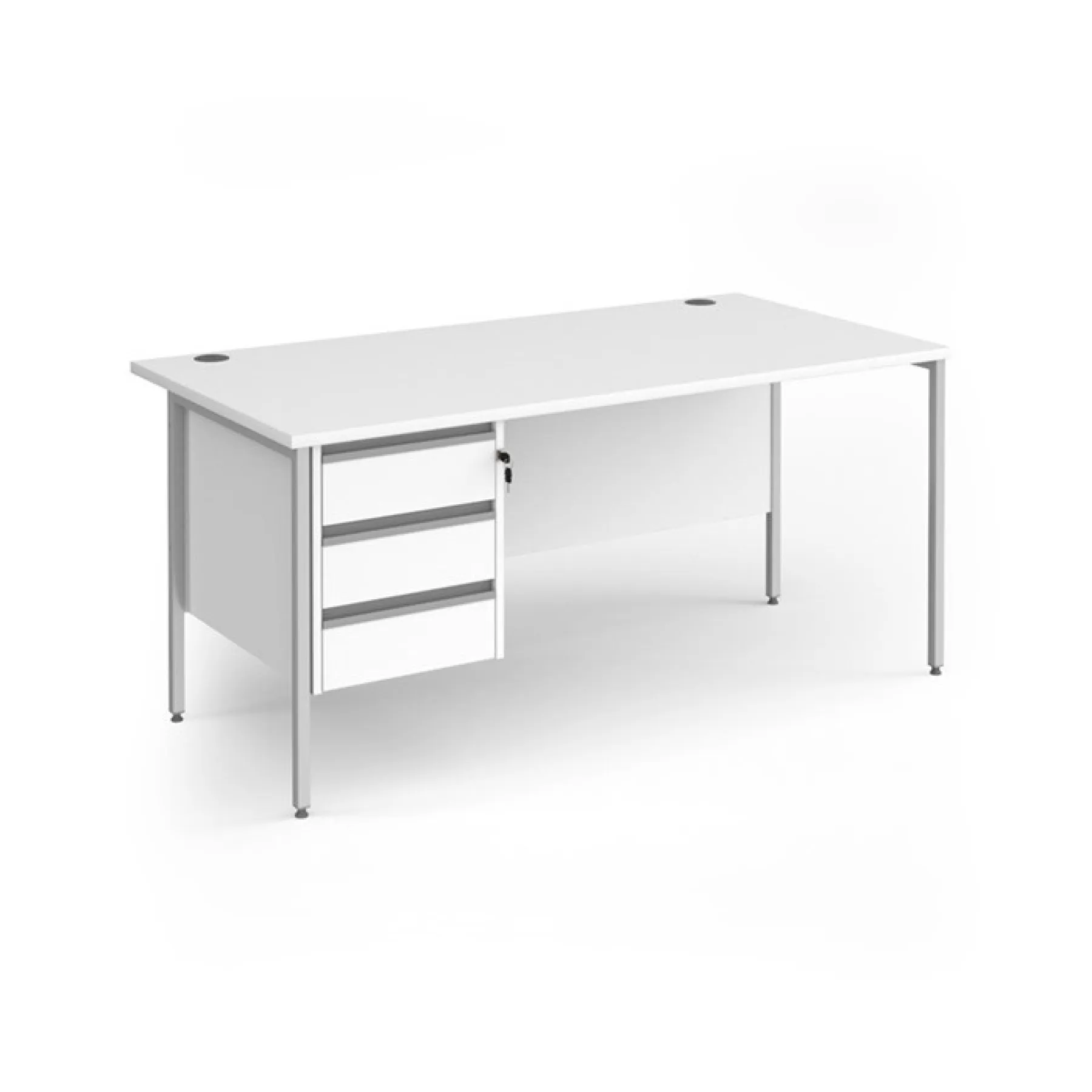 Dams contract 25 h frame desk with drawers white